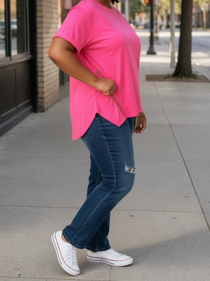 T - Shirt mit „Animal - Print“ in pink