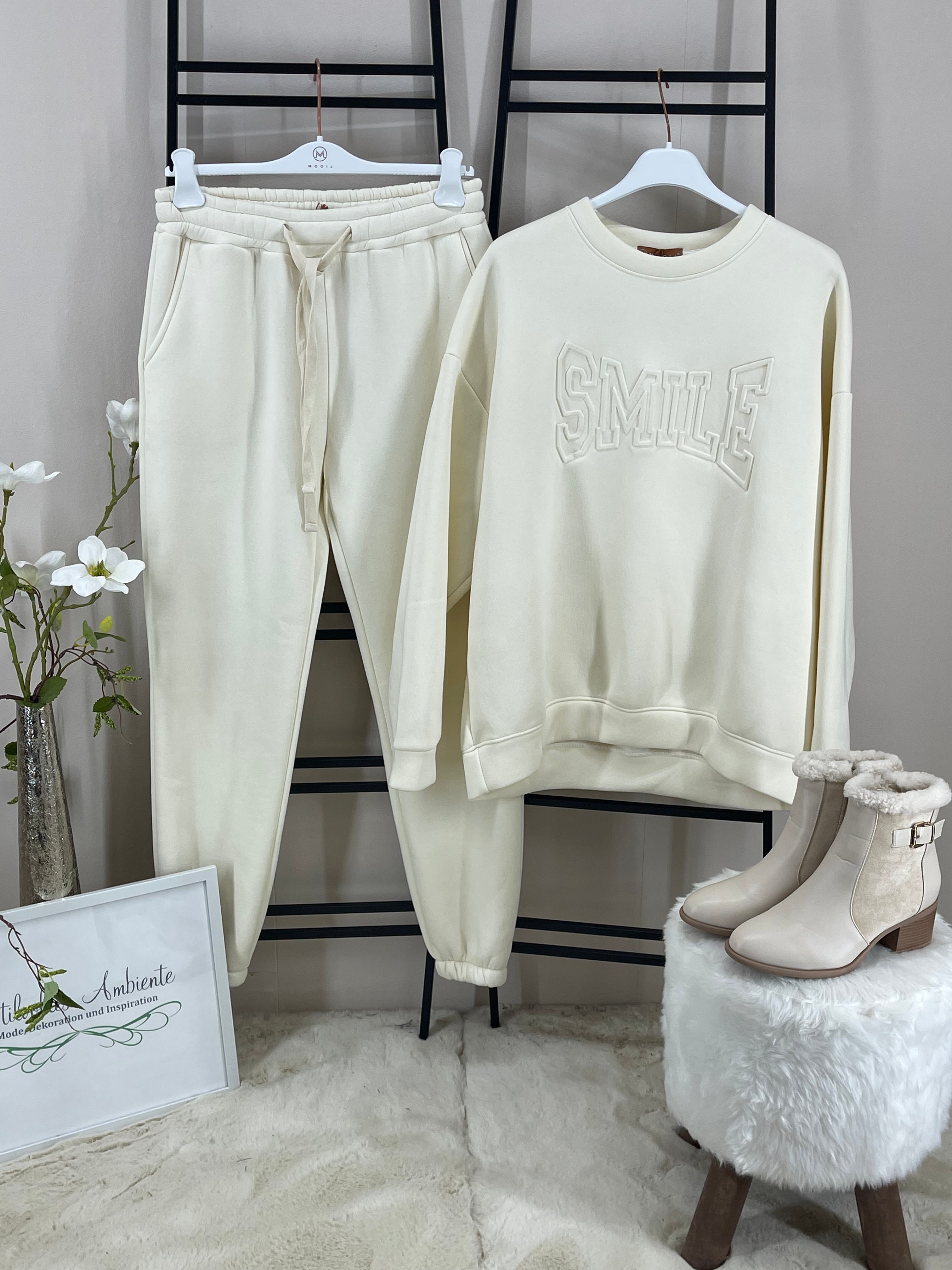 2 tlg. Kombi „Smile“  Einheitsgröße Gr. 36 - 42 in 5 Farben