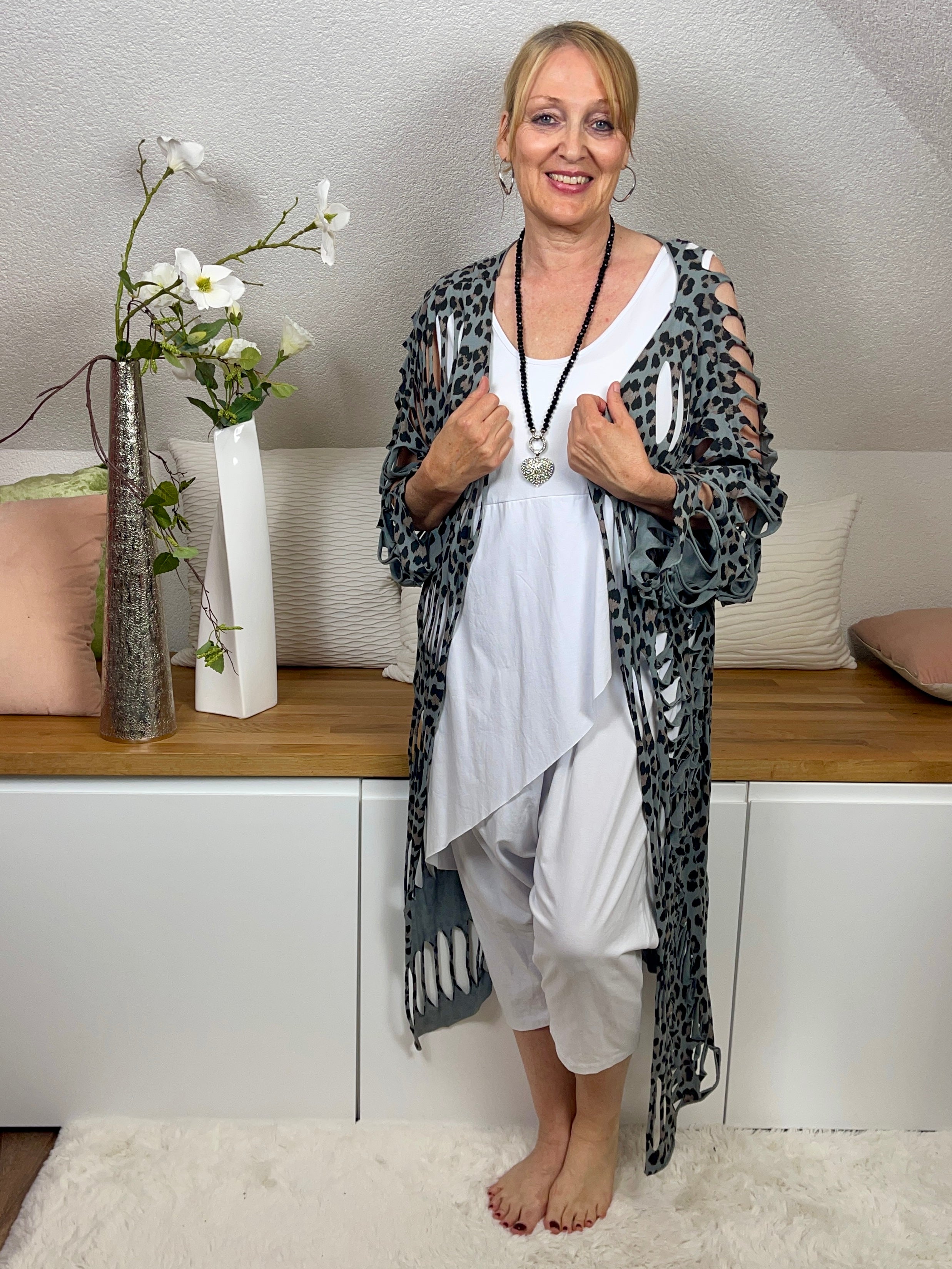 !!!!KEINE RETOURE MÖGLICH!!!! Leichte Damen - Longjacke „Animal Lochi“ Einheitsgrösse Gr. 36 - 46