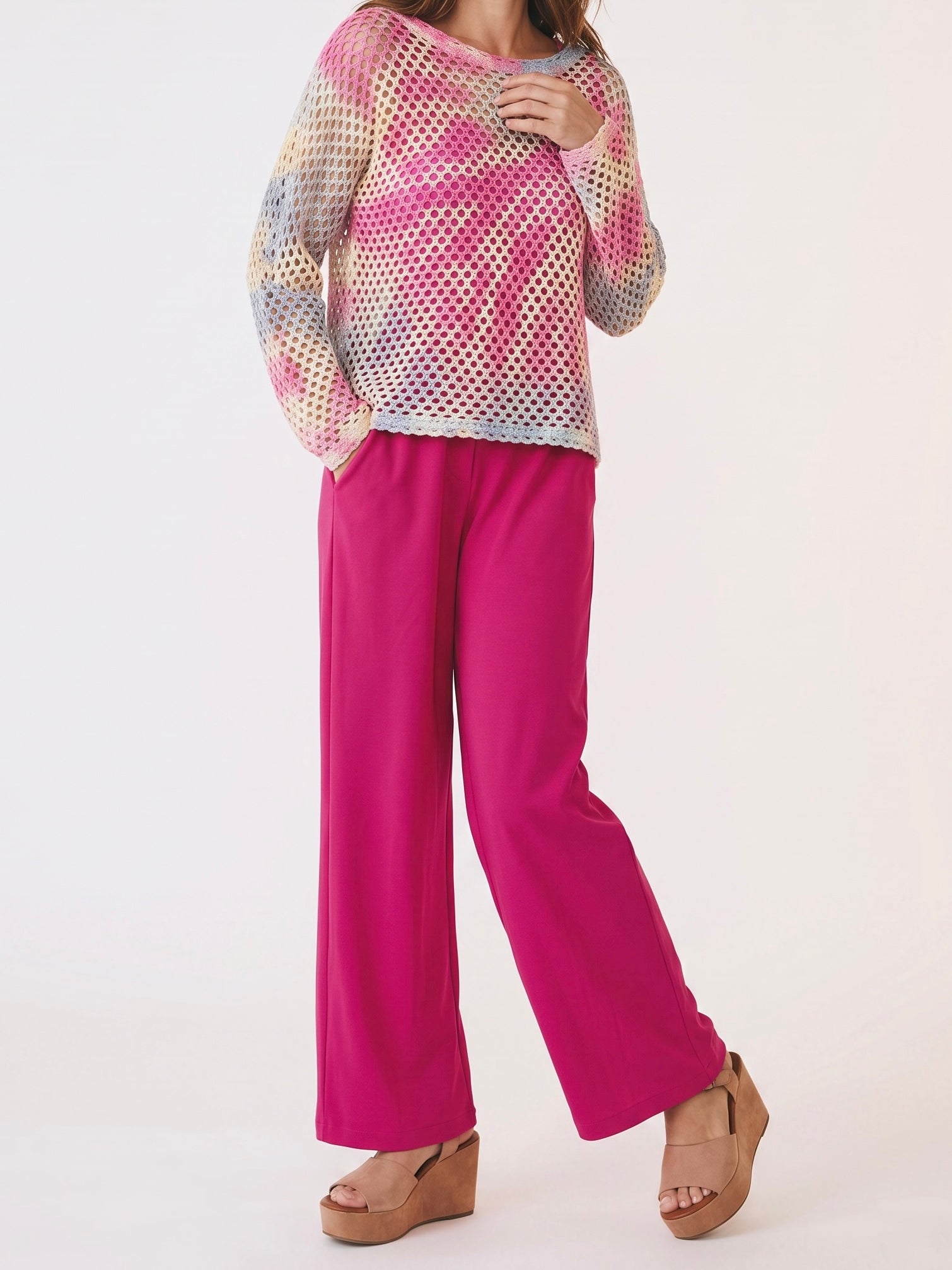 Pullover „Netzoptik“ in neonfarben