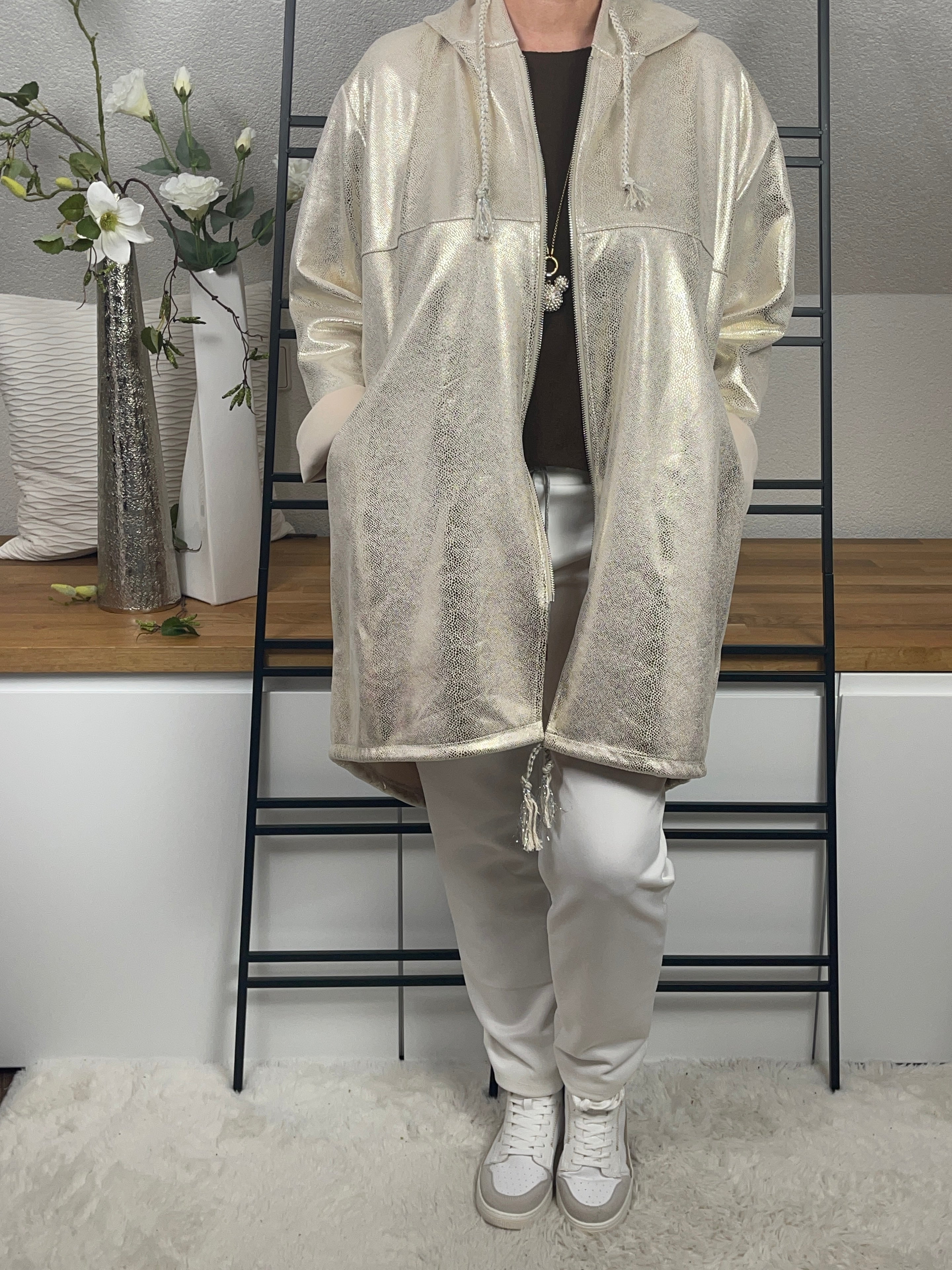 Elegante Damen Lederimitat - Jacke Einheitsgrösse Gr. 42- 48 in 2 Farben