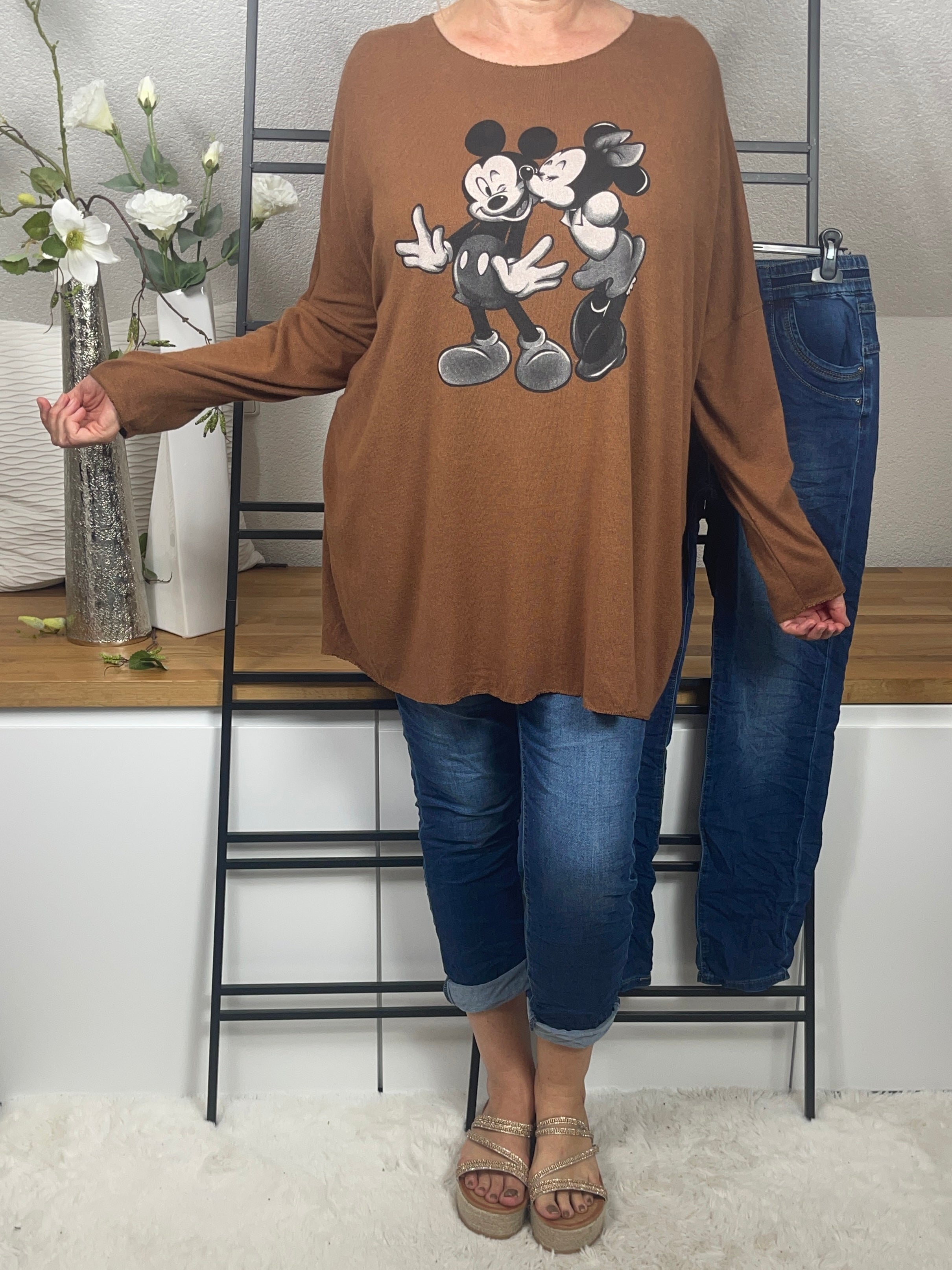 Damen - Feinstrick Pullover „Mickey Mouse“ Einheitsgrösse Gr. 42 - 48 in 4 Farben