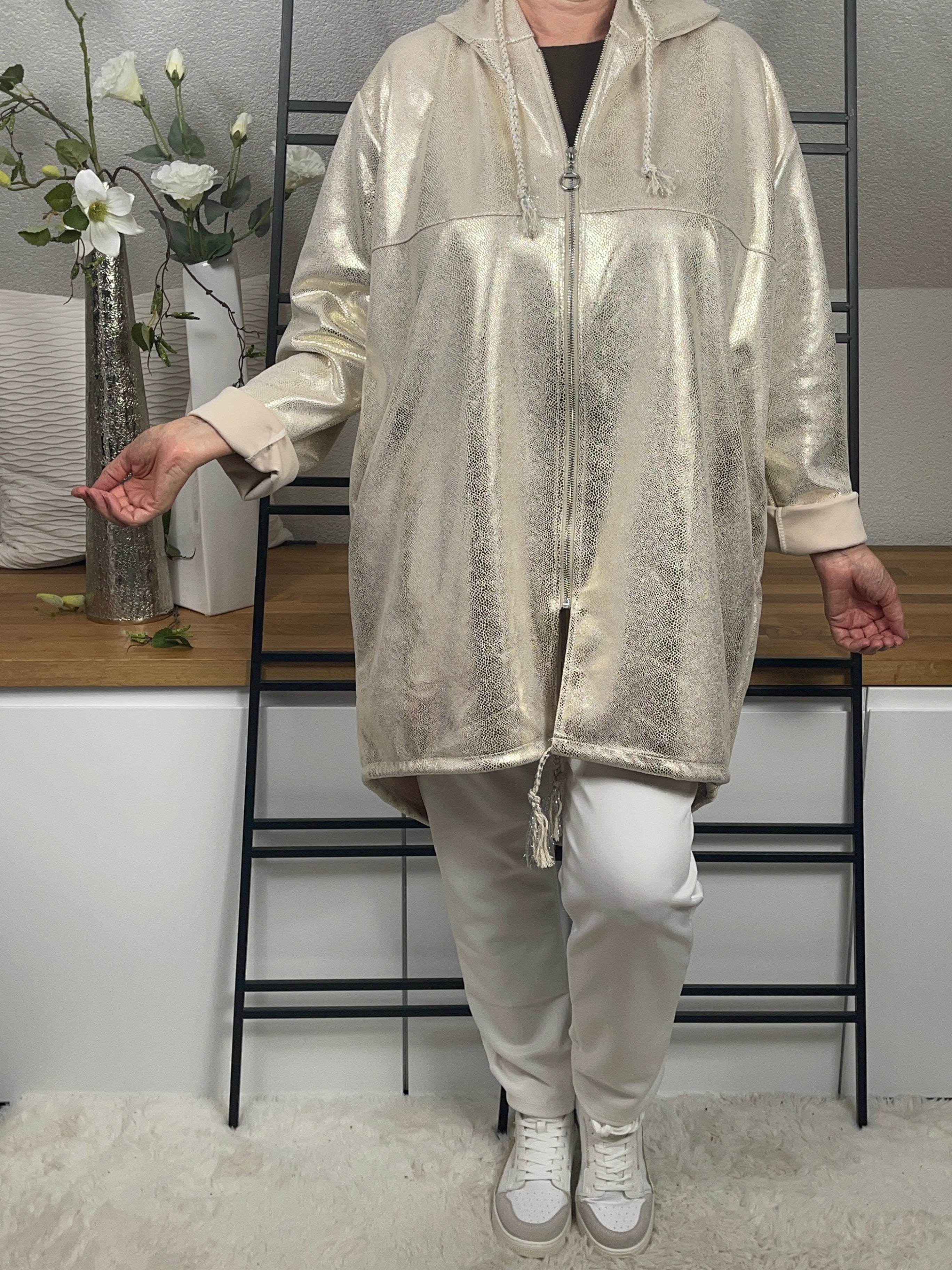 Elegante Damen Lederimitat - Jacke Einheitsgrösse Gr. 42- 48 in 2 Farben