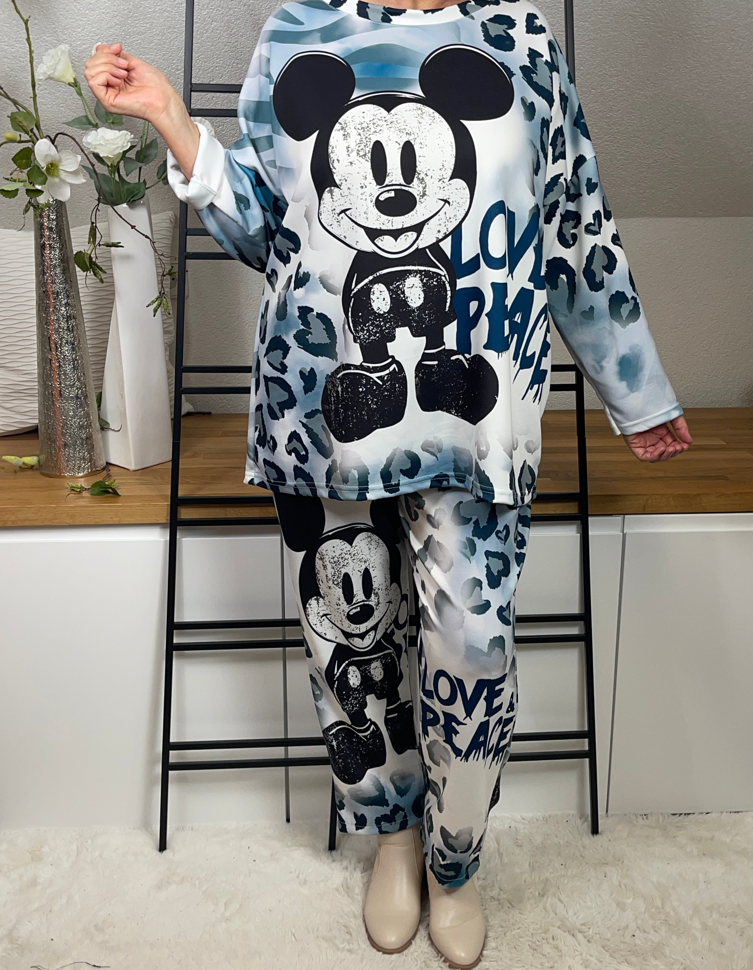 Damen - Jogpant „Mickey“ mit „Wow“ Effekt Einheitsgrösse Gr. 42/44 - 50 in 2 Farben