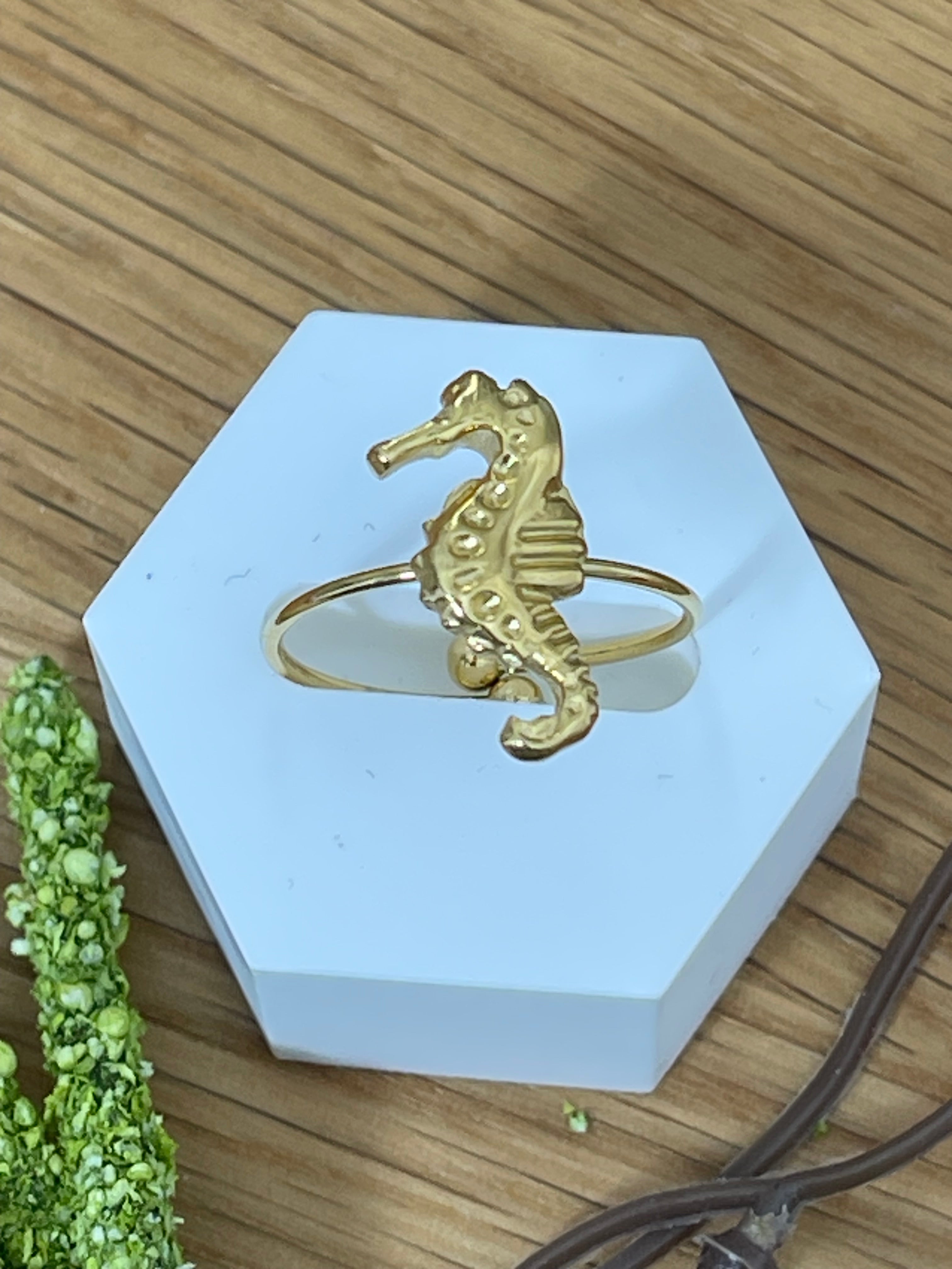 Verstellbarer Edelstahl Fingerring „Maritim“ in gold, verschiedene Modelle