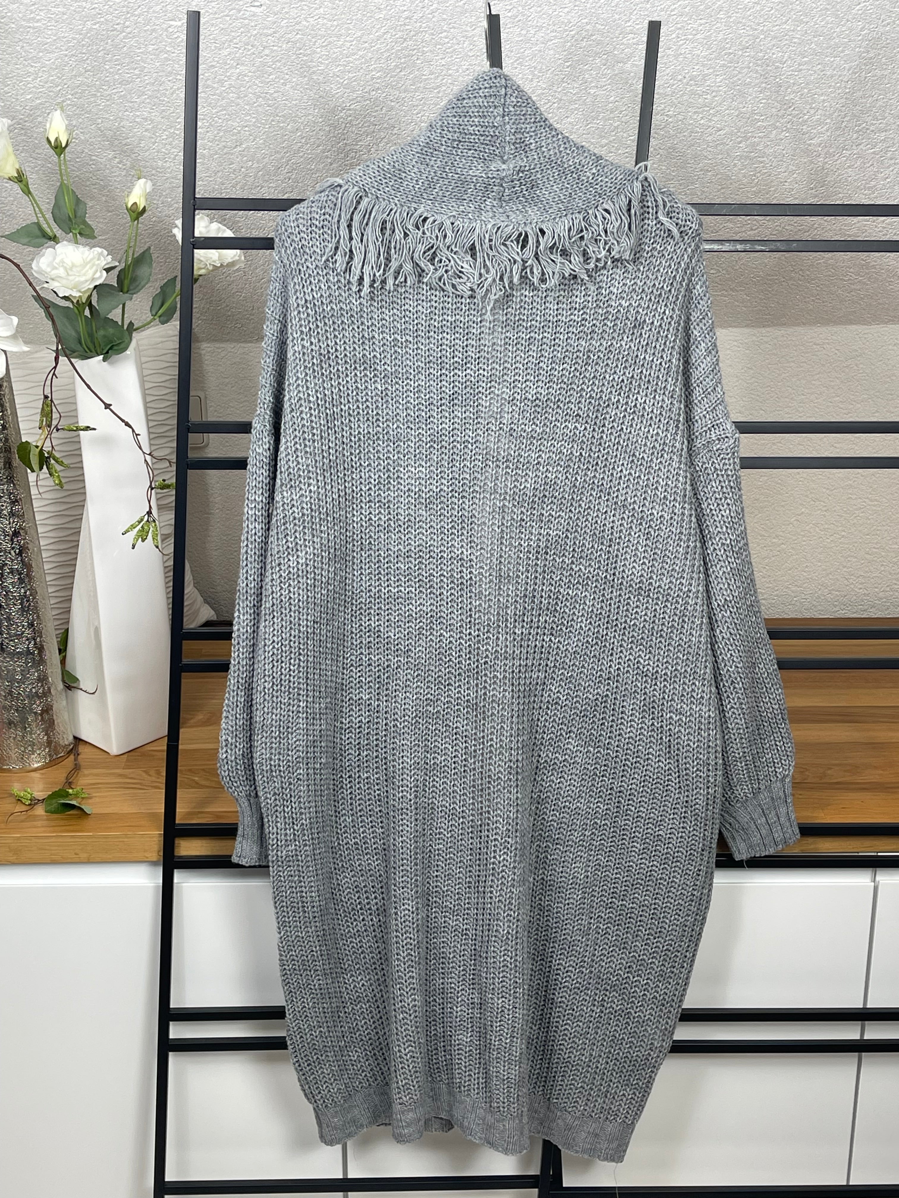 Damen Strickmantel mit Brosche Einheitsgrösse Gr. 38 - 54 in 7 Farben