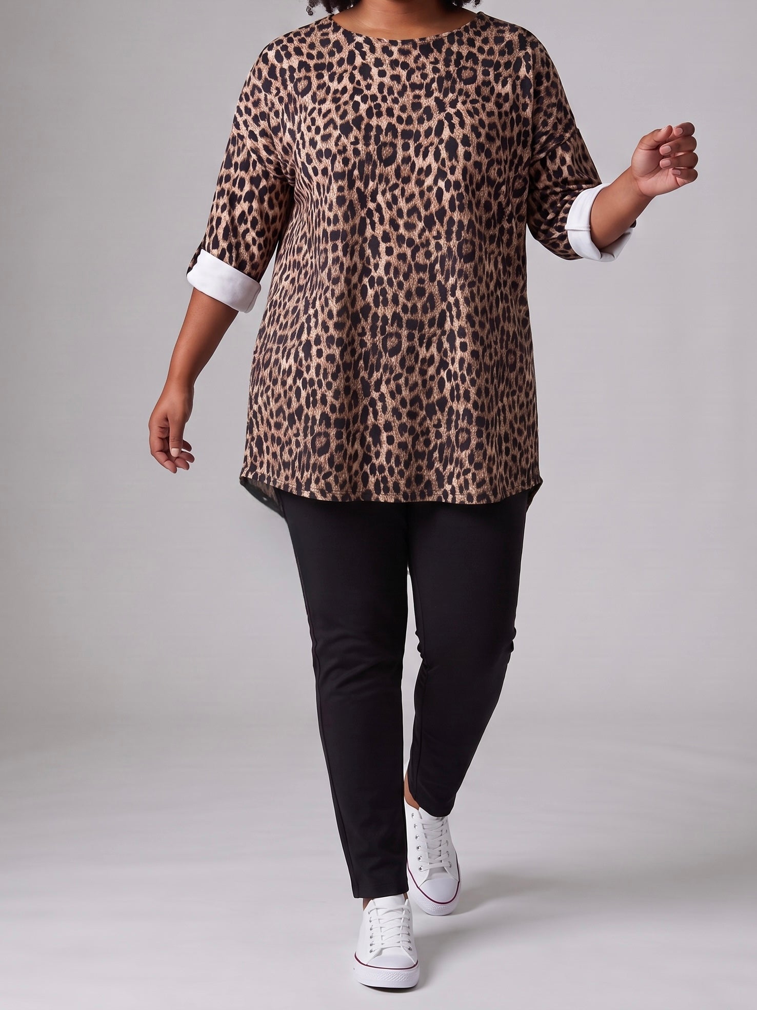 Elegantes Shirt mit „Animal Print“ in weiß - braun - schwarz