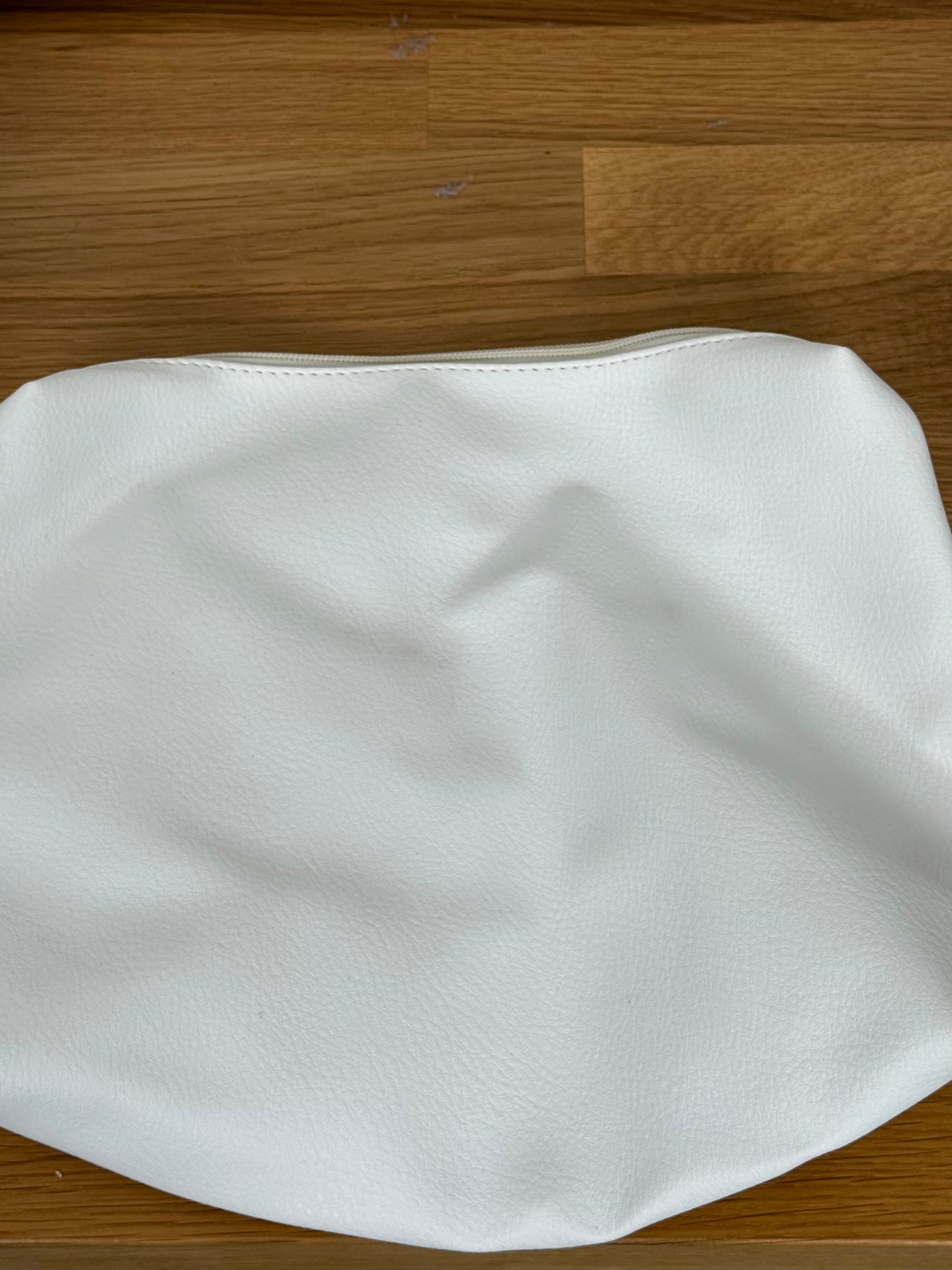 2 tlg. Knautsch Schulter - Tasche in weiß