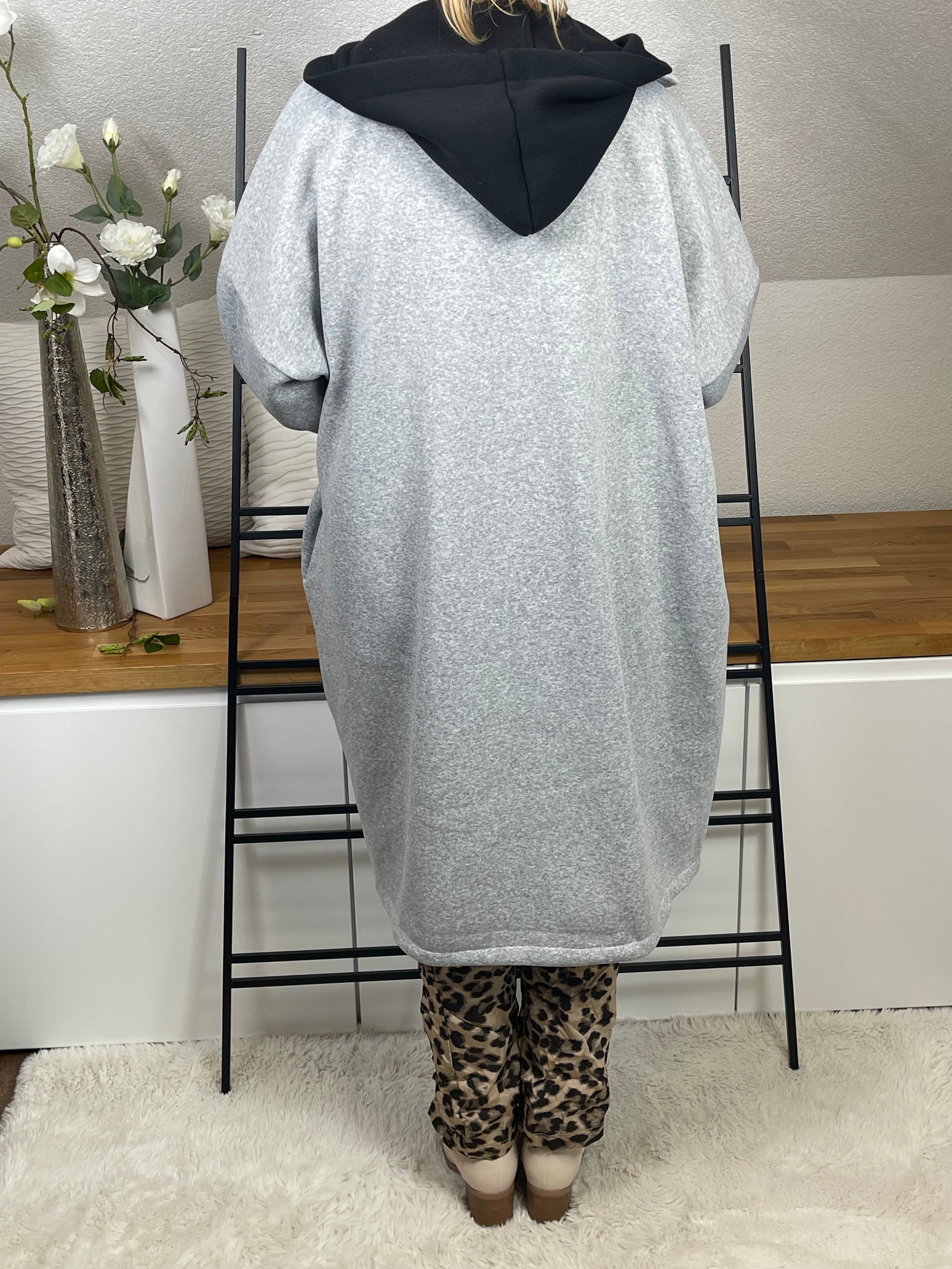 Damen Mantel mit Kapuze Einheitsgröße 44 - 52/54 in 2 Farben