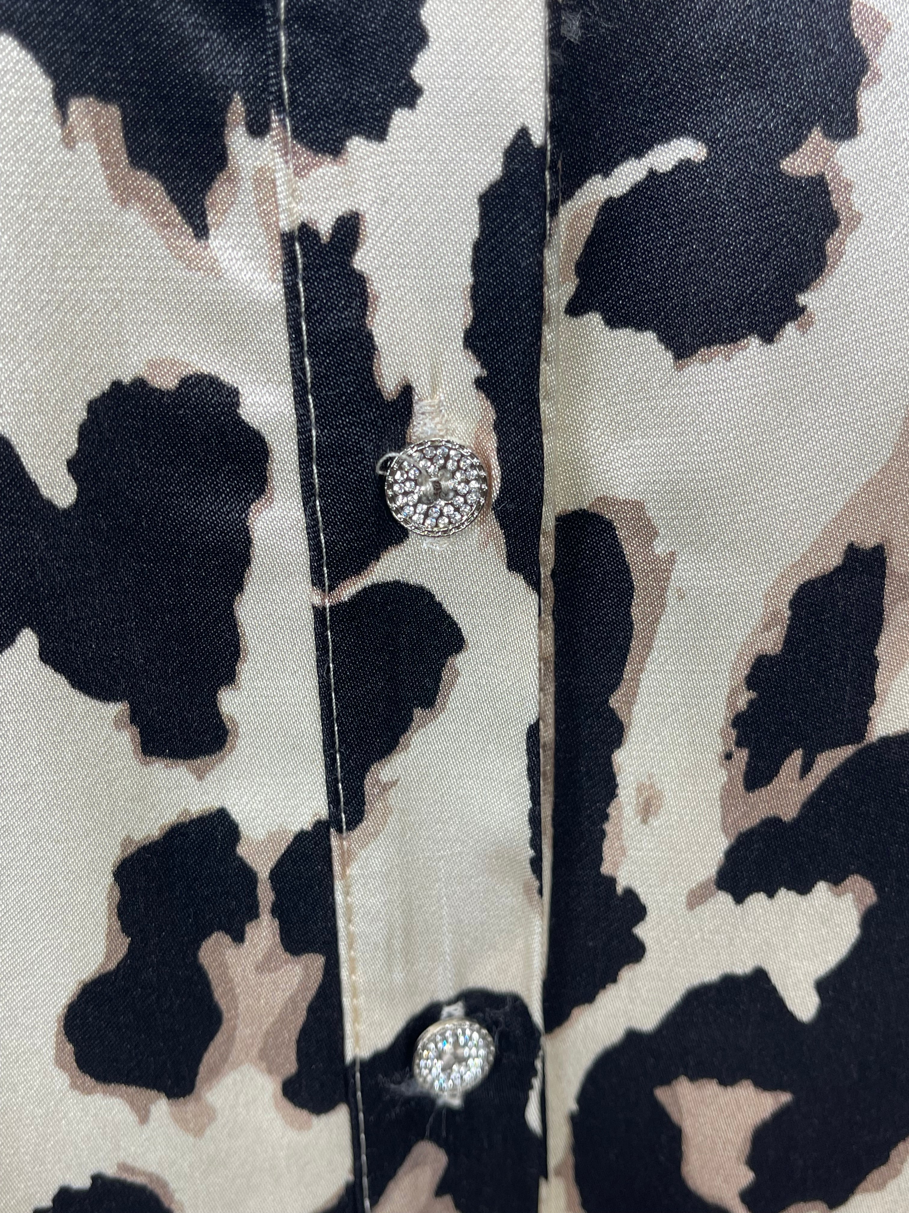 Hochwertige Damen Tunika mit „Animal Print“ Einheitsgrösse Gr. 46 - 54 in weiß - braun