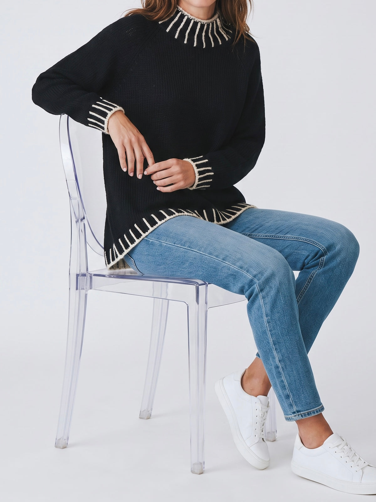Eleganter Feinstrick - Pullover in 4 Farben