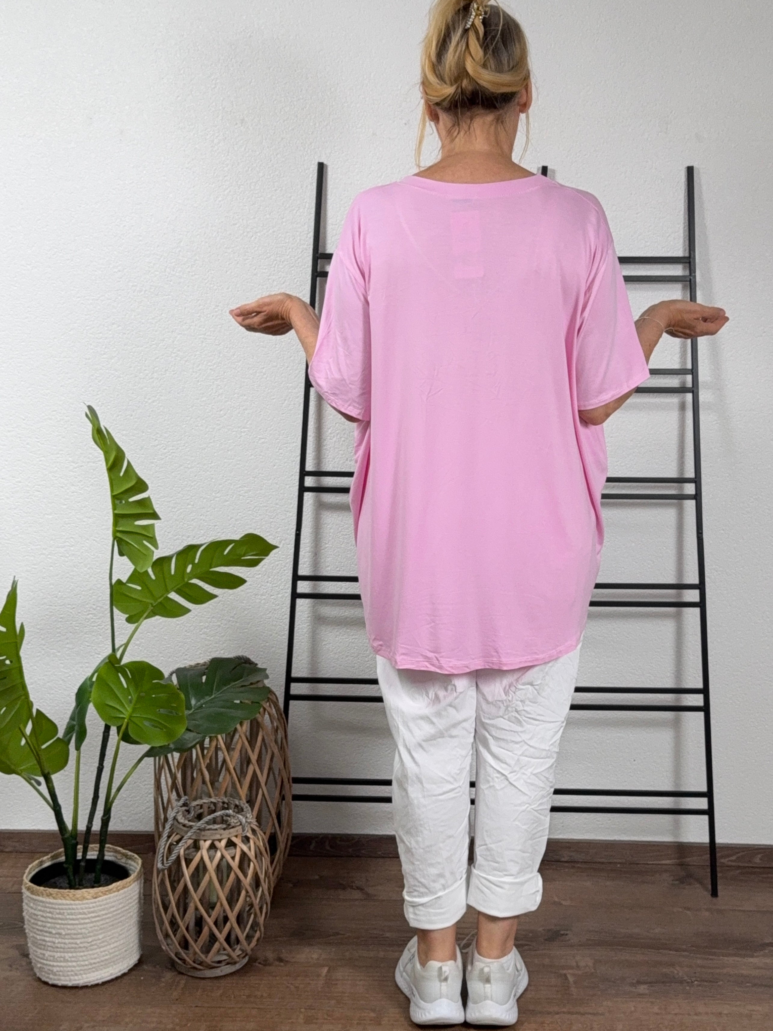 V - Shirt Kurzarm mit „Lemon Print“ Einheitsgröße Gr. 42–48 in vielen Farben