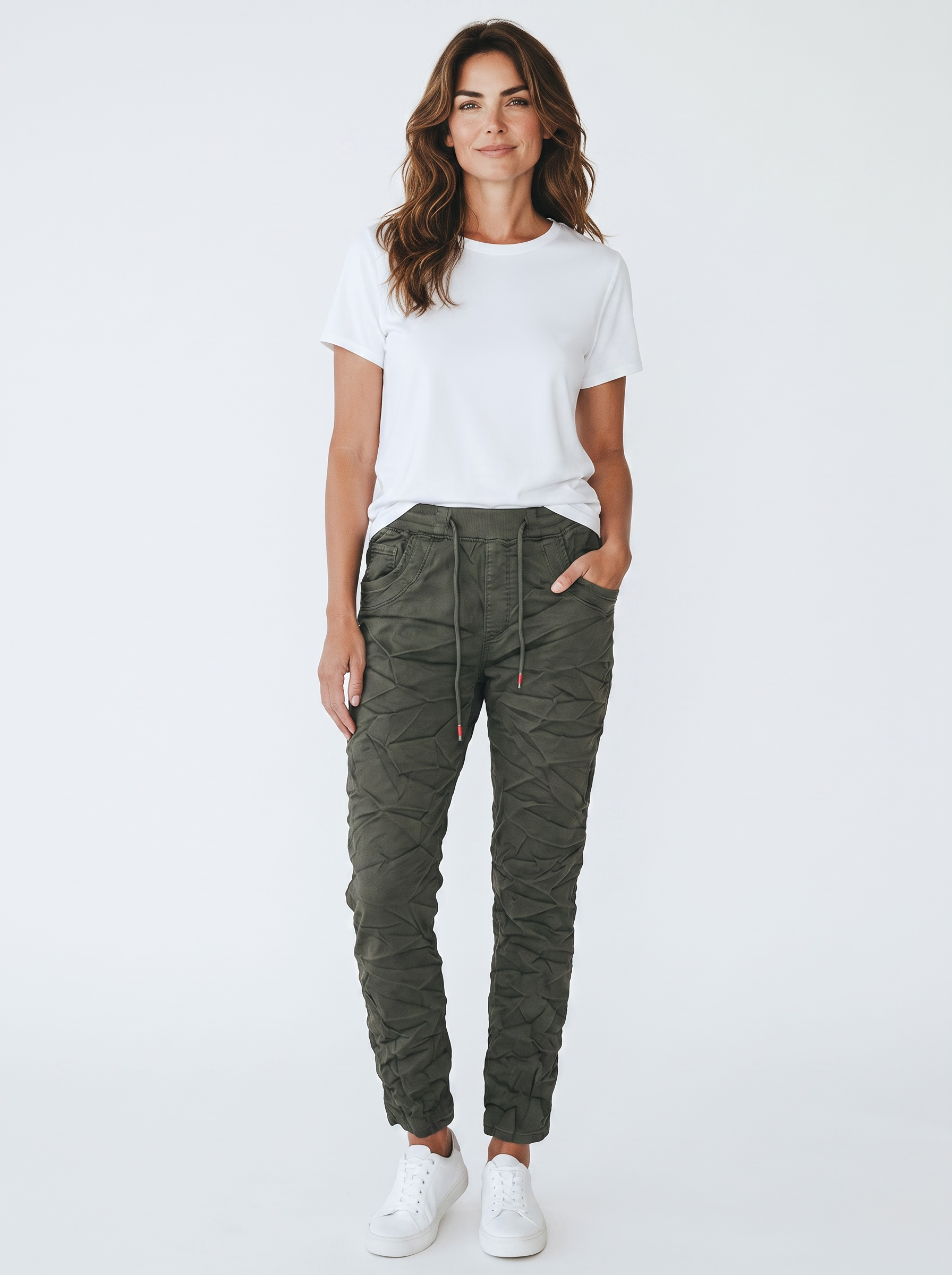 Jeans mit Kordelzug in 2 Farben
