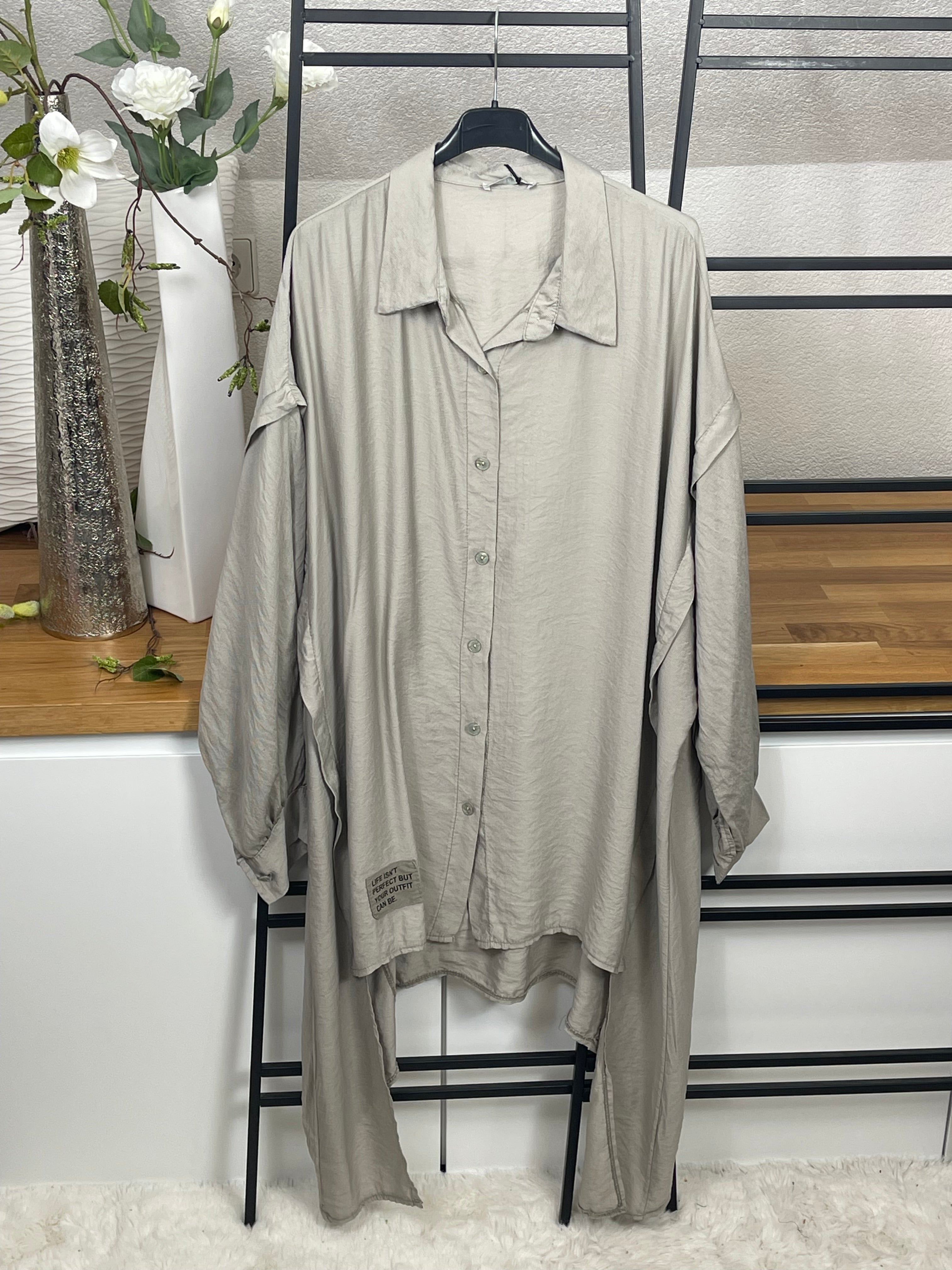 Damen Longbluse Einheitsgröße Gr. 40 - 46 in 3 Farben