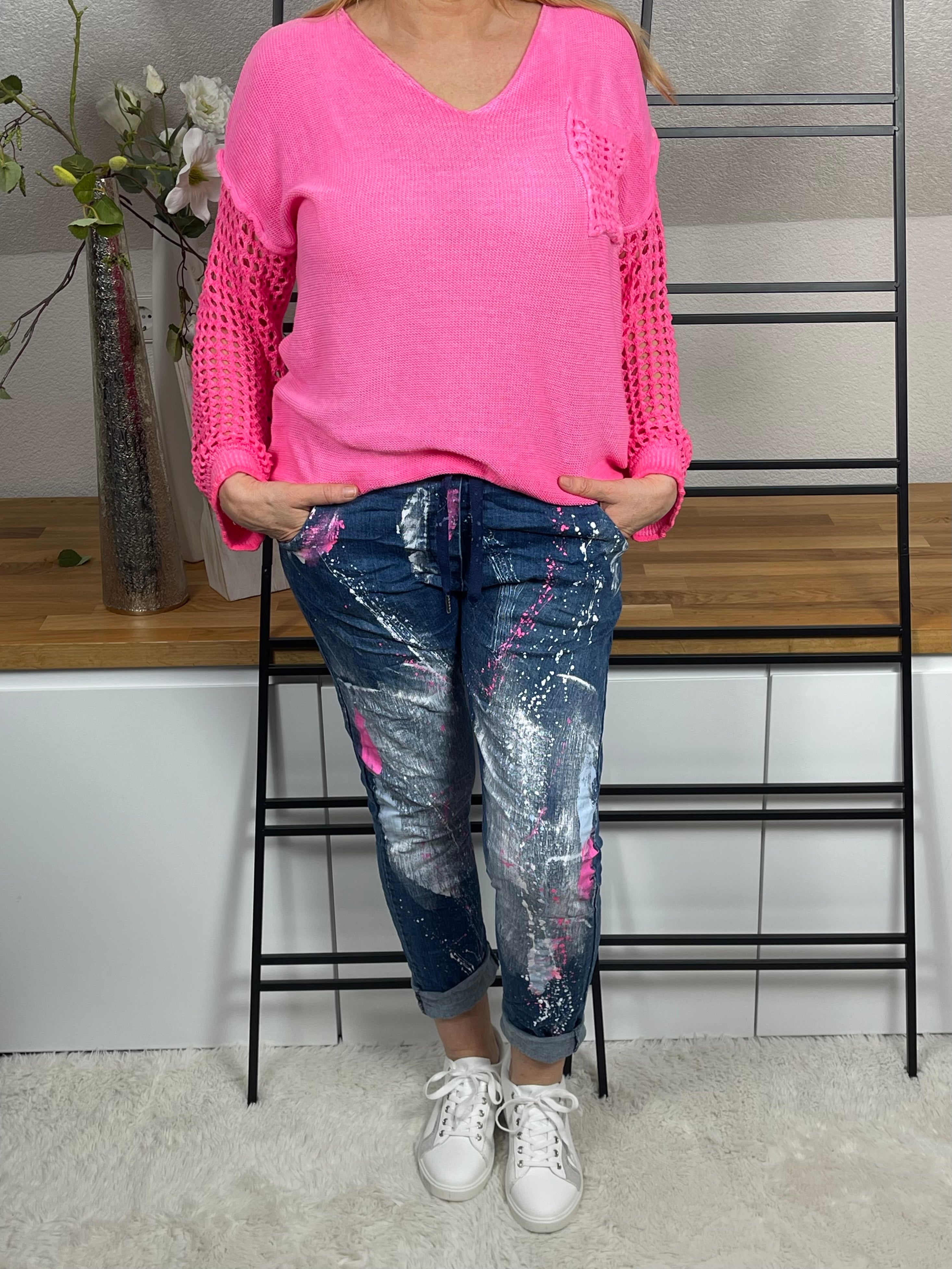 Damen - Pullover Einheitsgrösse Gr. 38 - 44 in 2 Farben