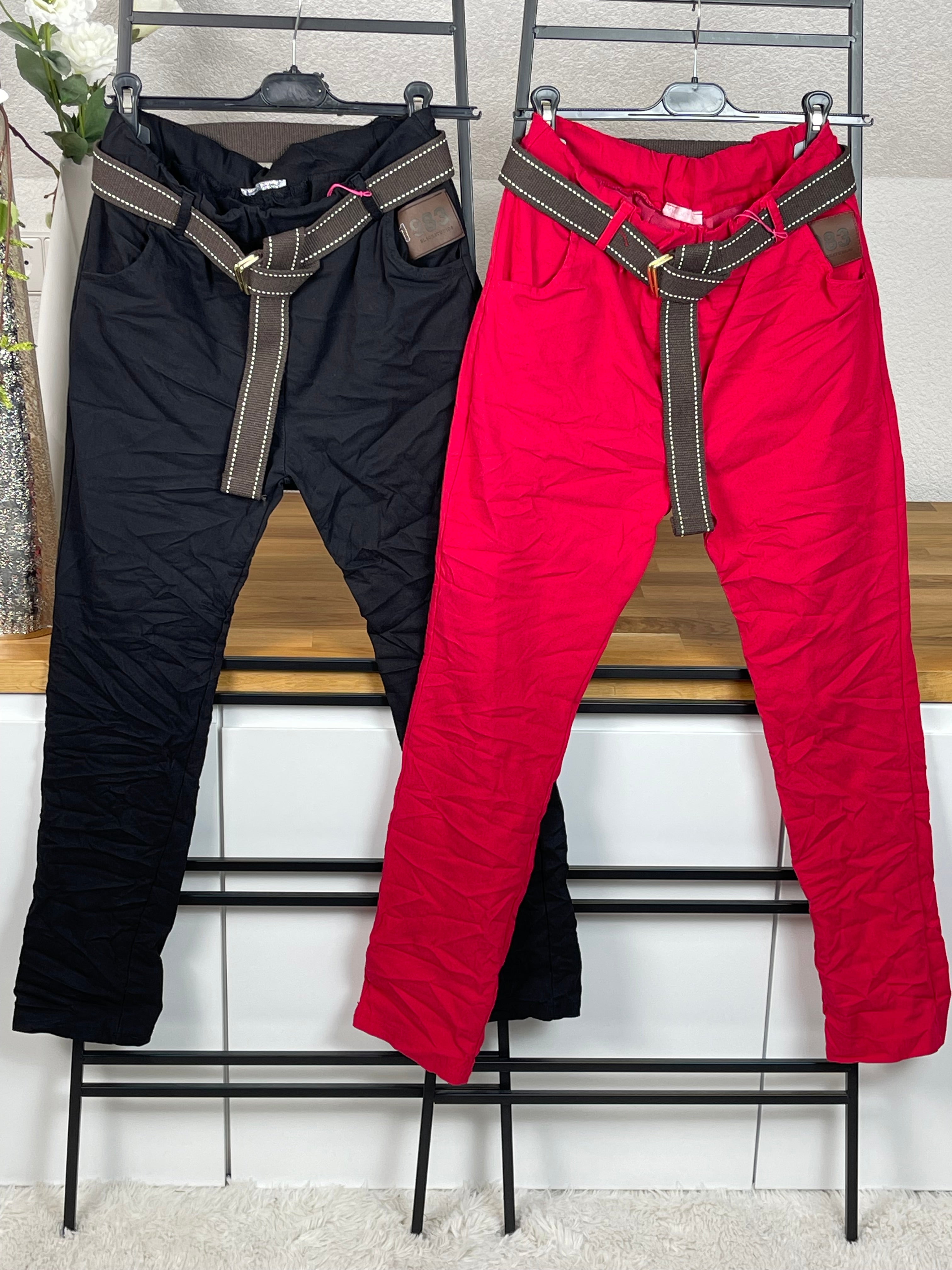 !!!!KEINE RETOURE MÖGLICH!!!! Jogpant „Cino“ mit Gürtel Einheitsgrösse Gr. 38 - 42-44 in 6 Farben