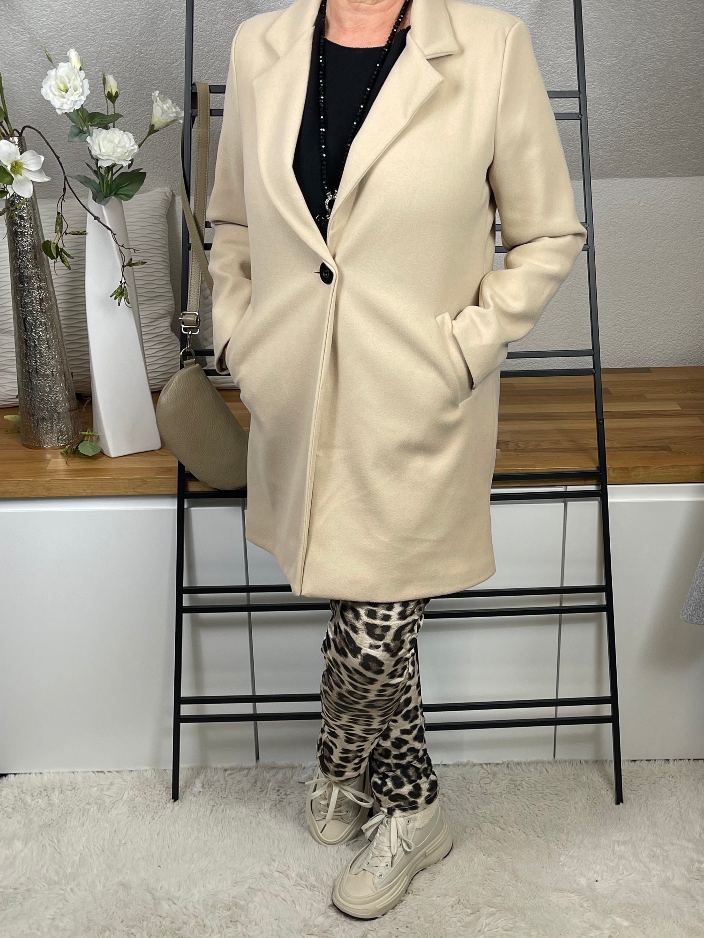 Eleganter Damen Kurz - Wollmantel Einheitsgrösse Gr. 36 - 42 in 2 Farben