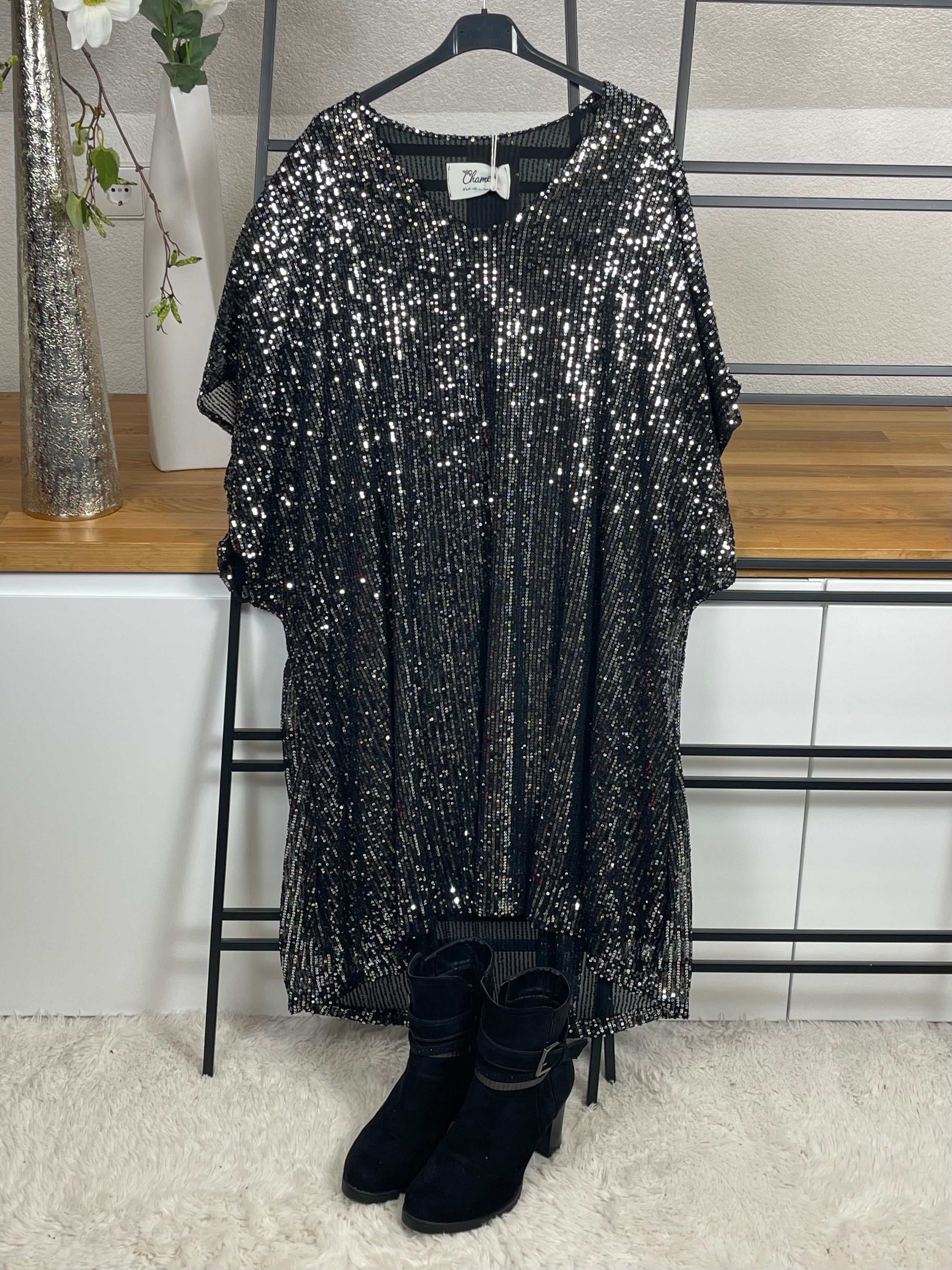 Elegantes Damen - Paillettenkleid Einheitsgröße Gr. 42 - 46/48 in 3 Farben