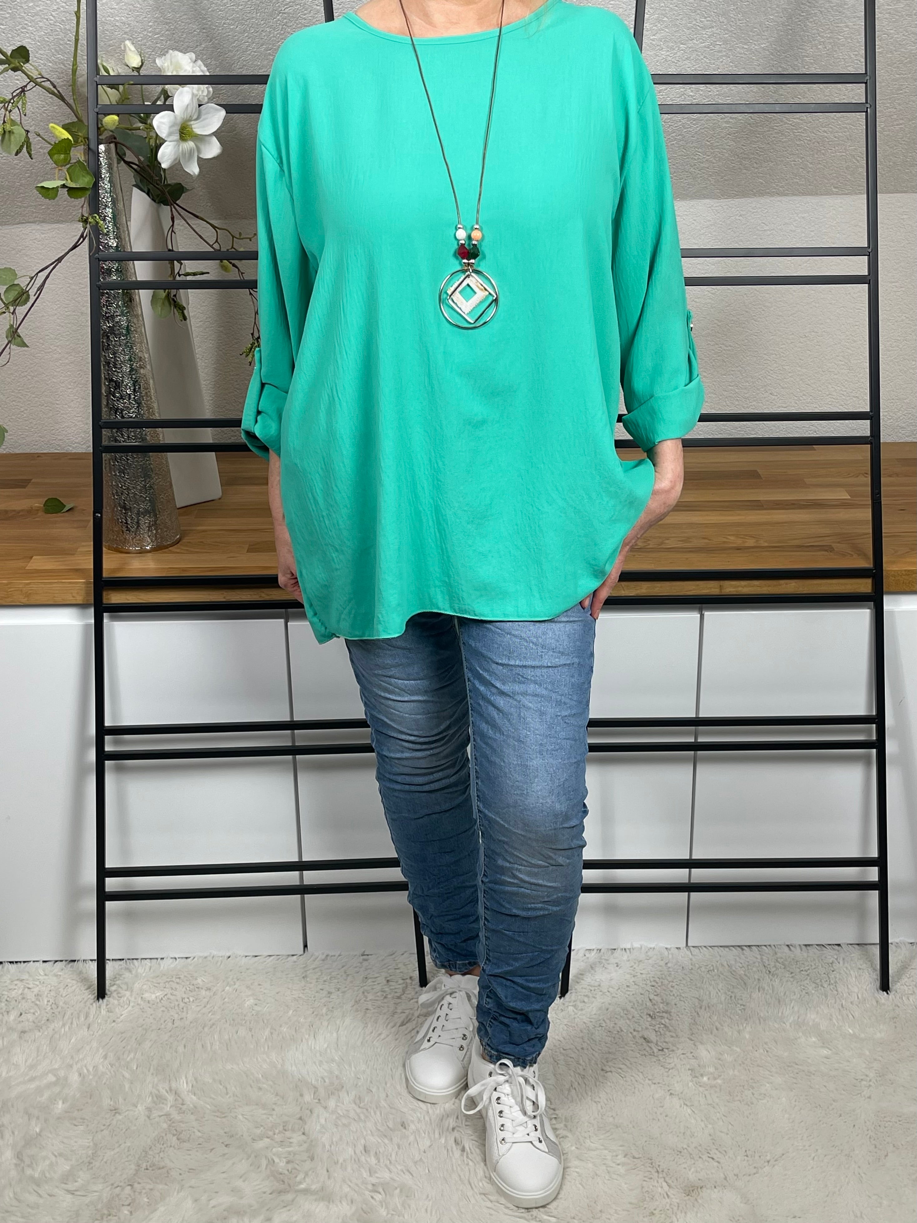 !!!!KEINE RETOURE MÖGLICH!!!! Damen - Tunika mit Kette Einheitsgrösse Gr. 40 - 48 in mint