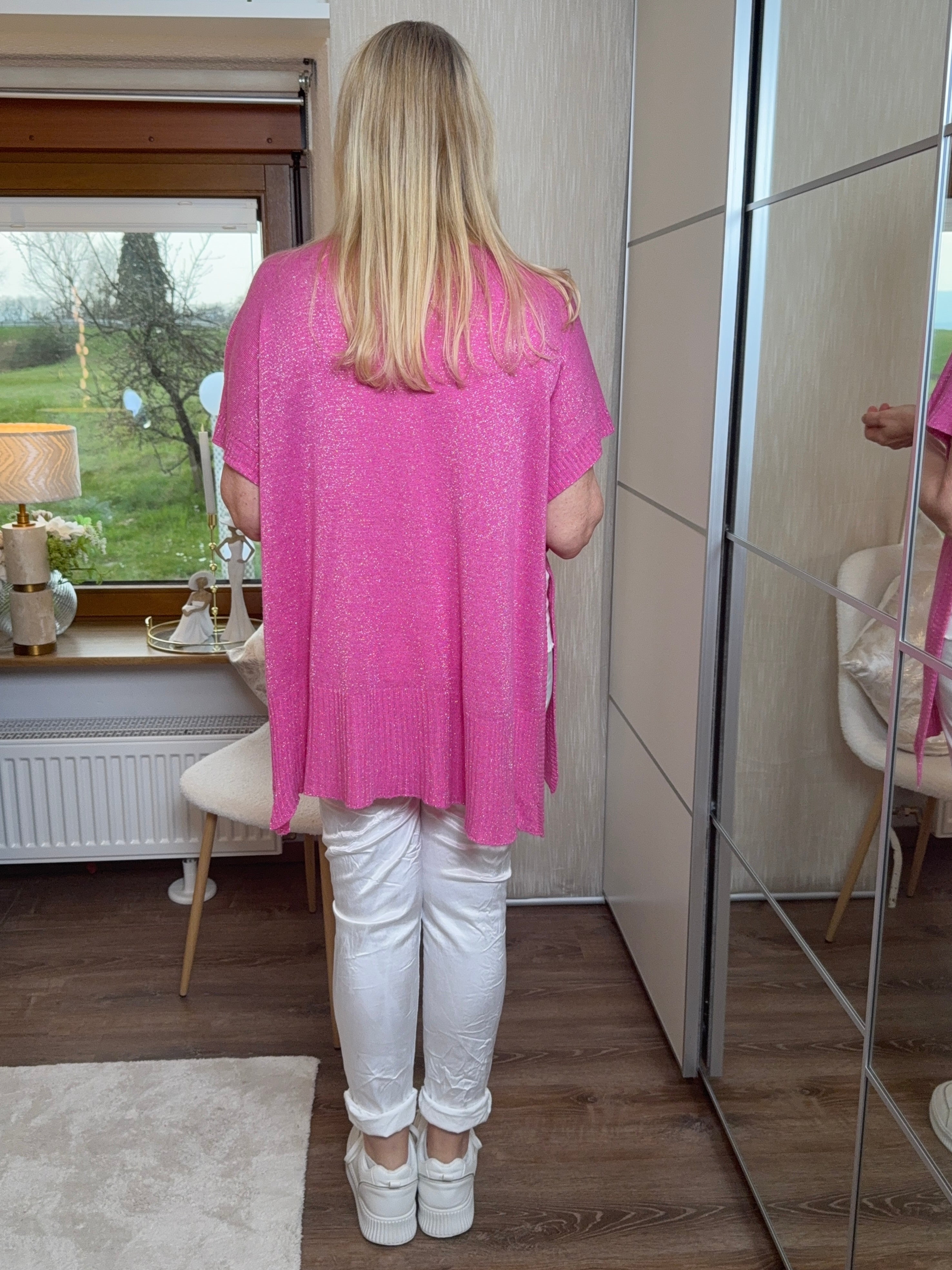 Poncho - Überzieh - „Allrounder“ Einheitsgrösse Gr. 38 - 46 in pink