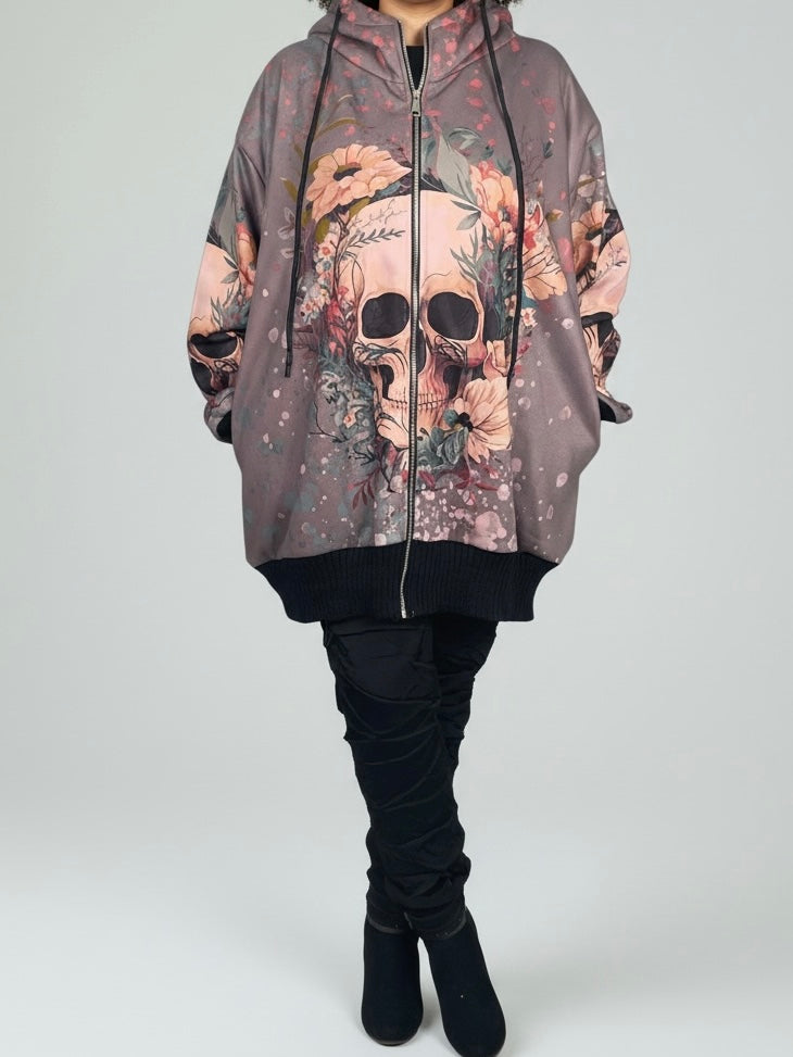 Softshelljacke „Skull“ in taupe - bunt