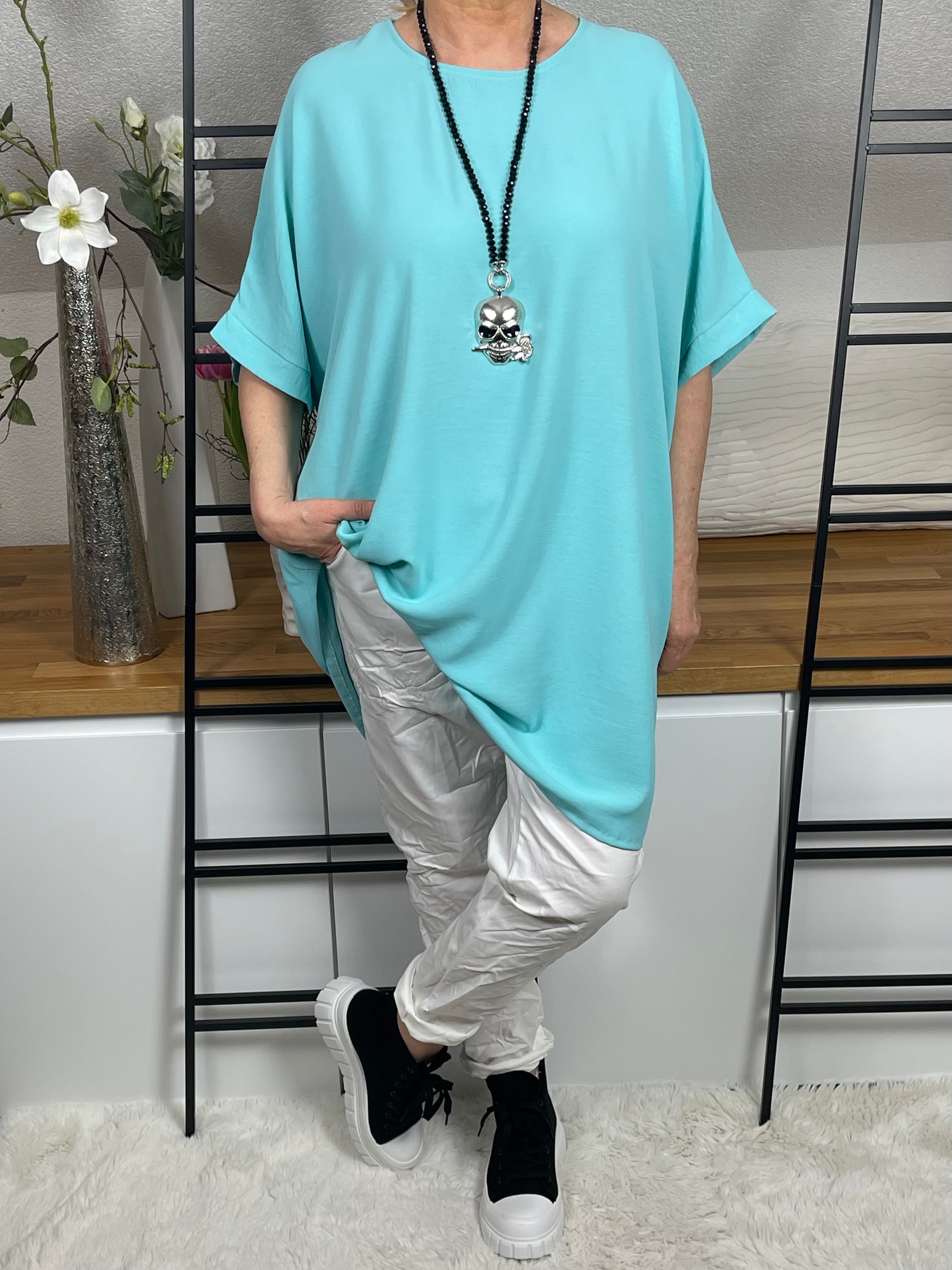 !!!!KEINE RETOURE MÖGLICH!!!! Damen Tunika - Shirt Einheitsgrösse Gr. 44 - 52 in 8 Farben