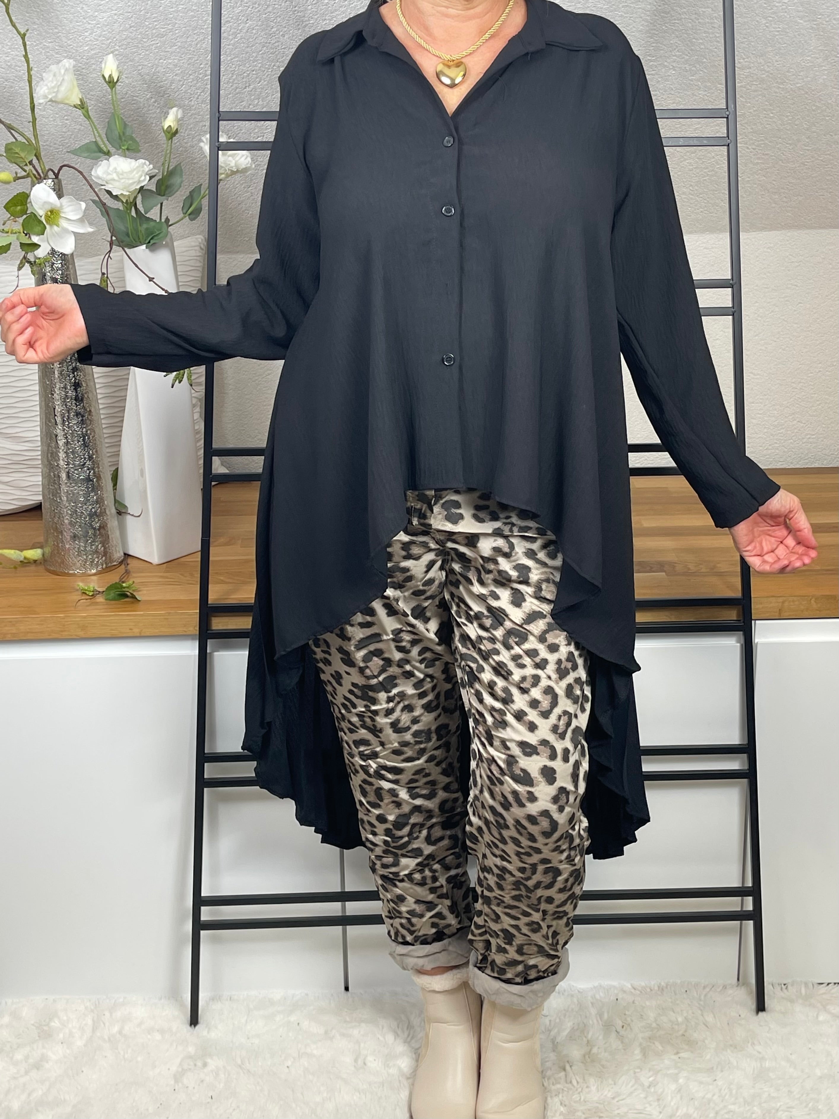 Damen Bluse „Bellissima“ Einheitsgröße Gr. 36 - 40 in schwarz