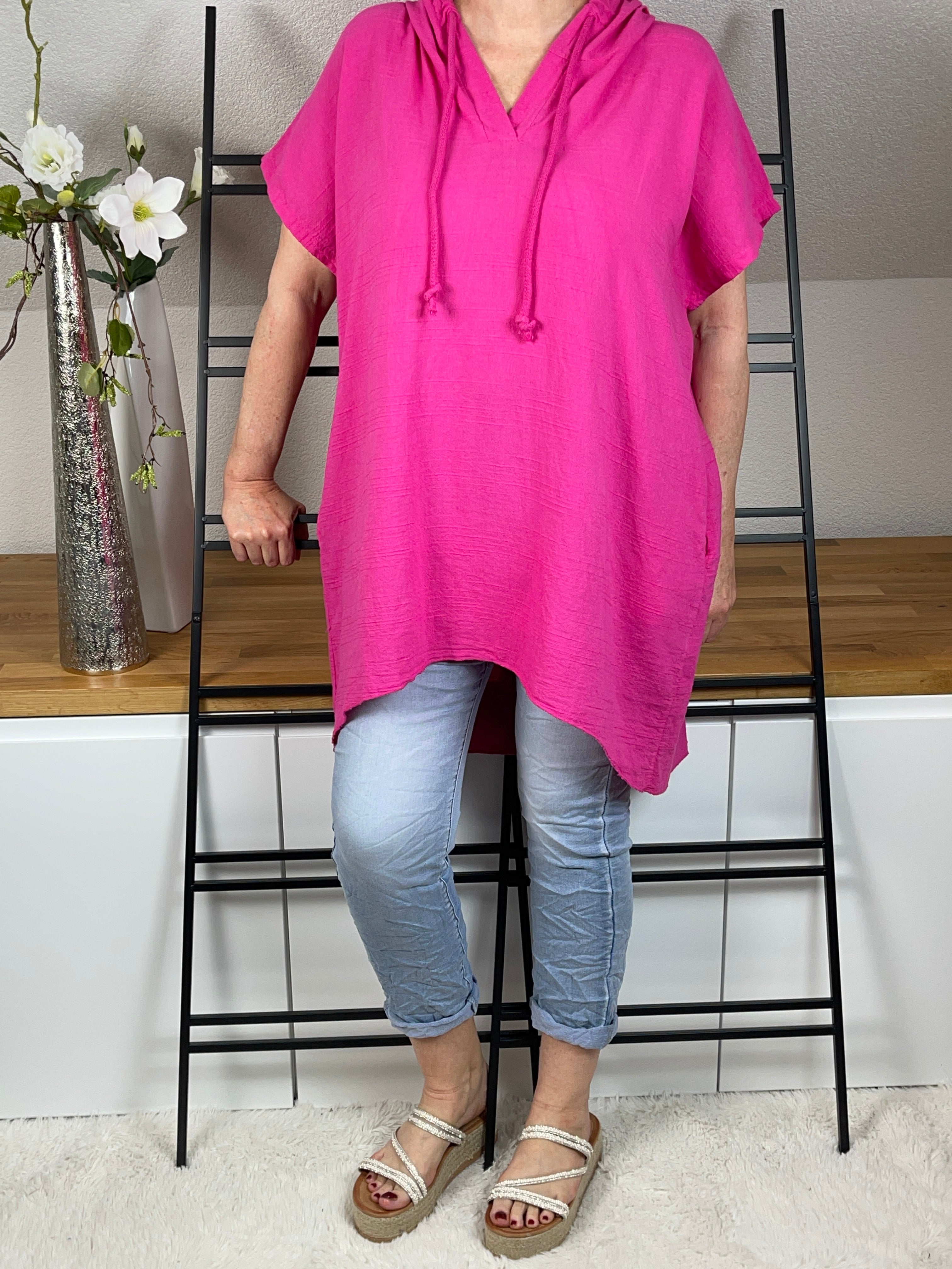 !!!!KEINE RETOURE MÖGLICH!!!! Tunika - Kleid „Lori“ mit Kapuze Einheitsgröße Gr. 38 - 46