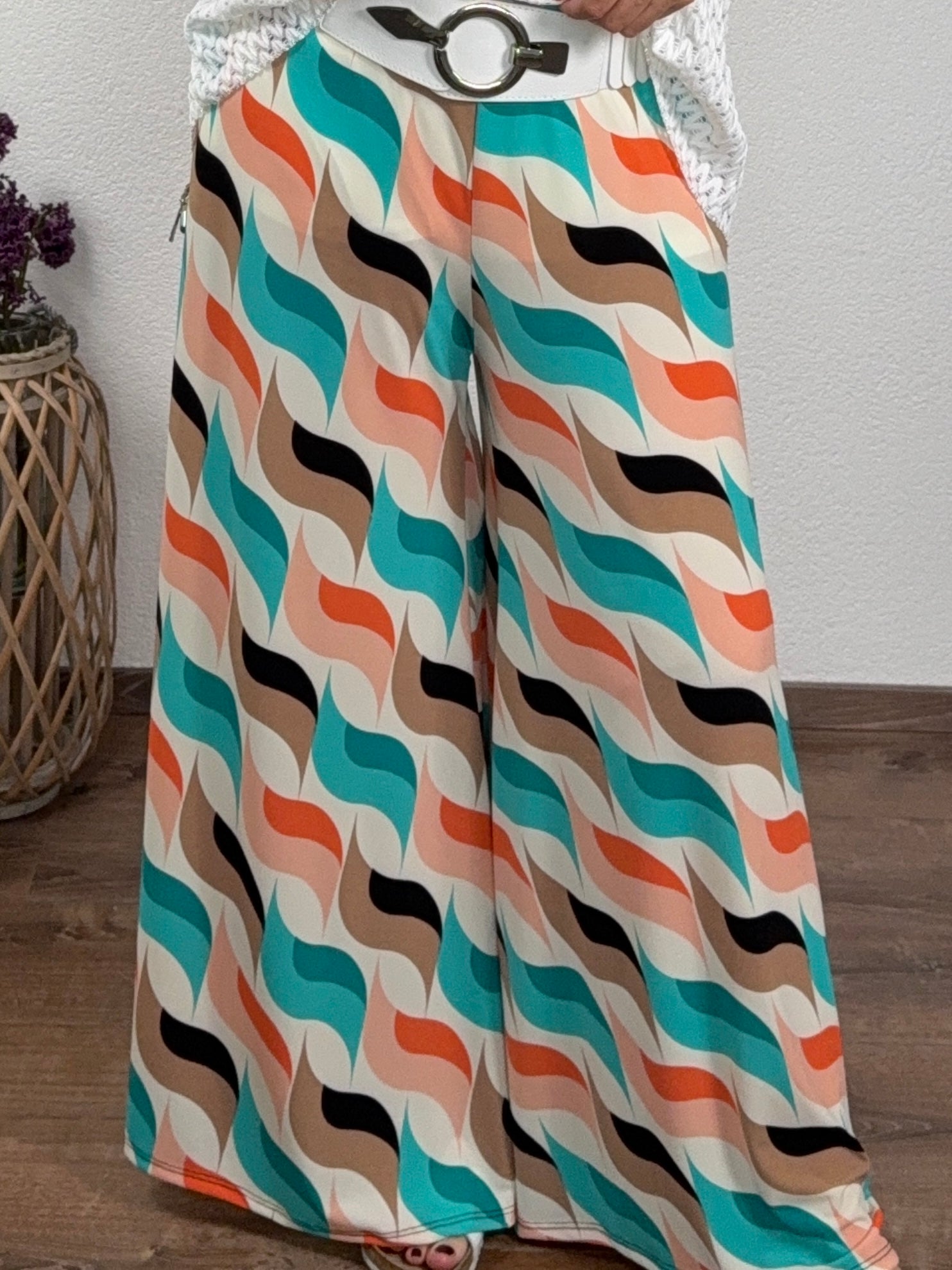 Sommerliche Statement - Hose mit „Wow-Print“ Einheitsgröße Gr. 38 - 50 in 5 Varianten