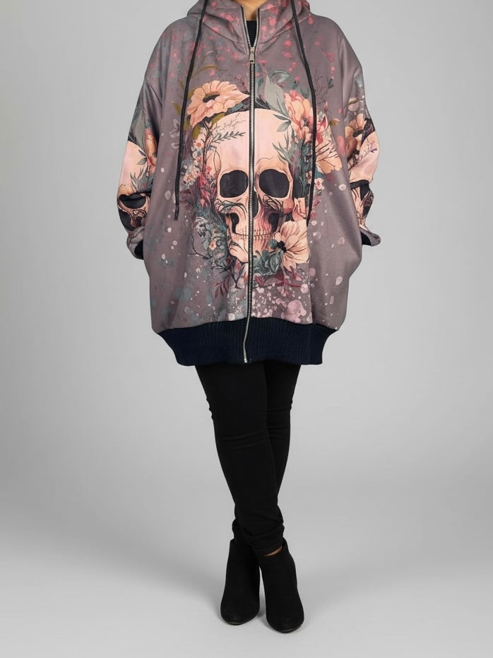 Softshelljacke „Skull“ in taupe - bunt