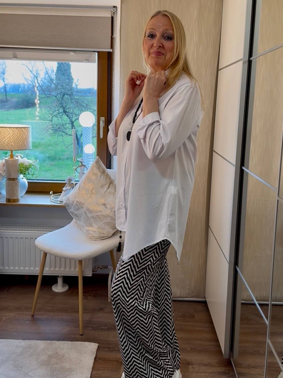 Asymetrische Bluse „Esvivid“ Einheitsgröße in weiß