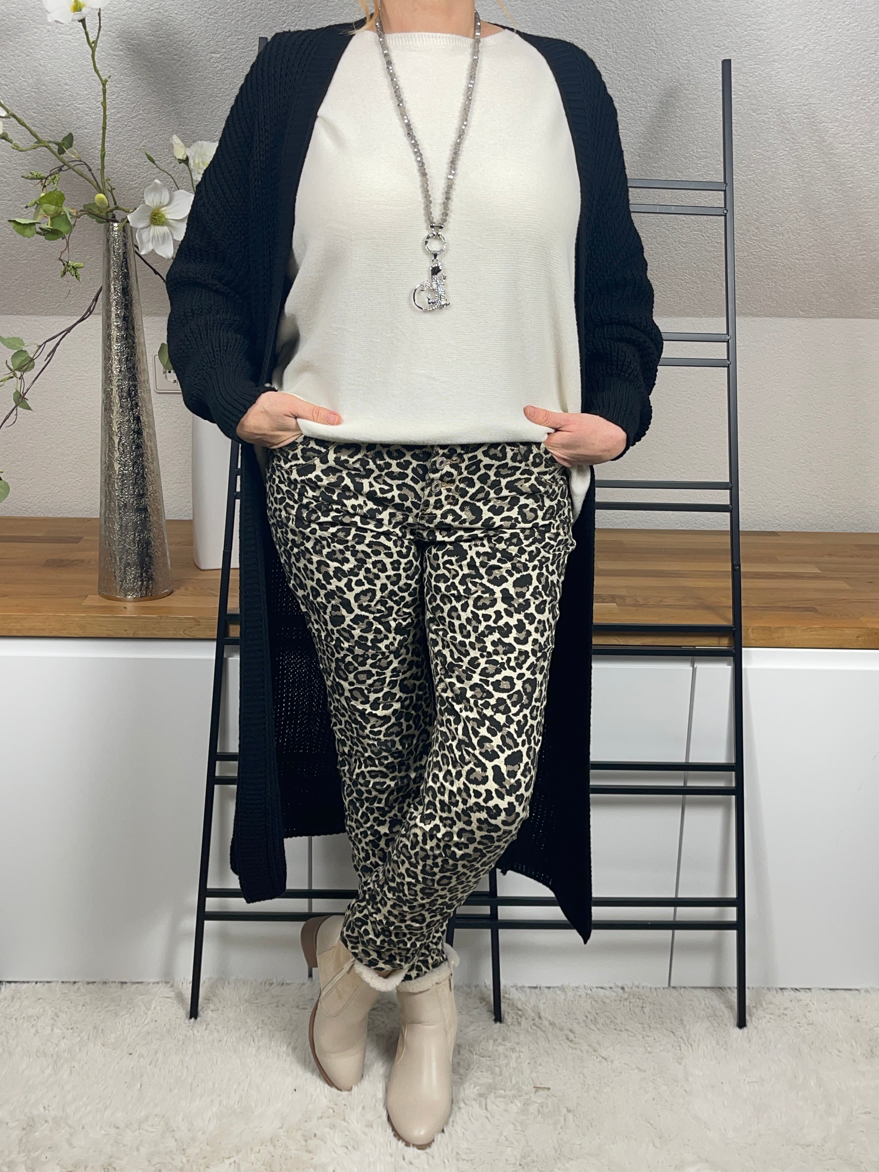 Damen - Jeans „Animal Print“ Look