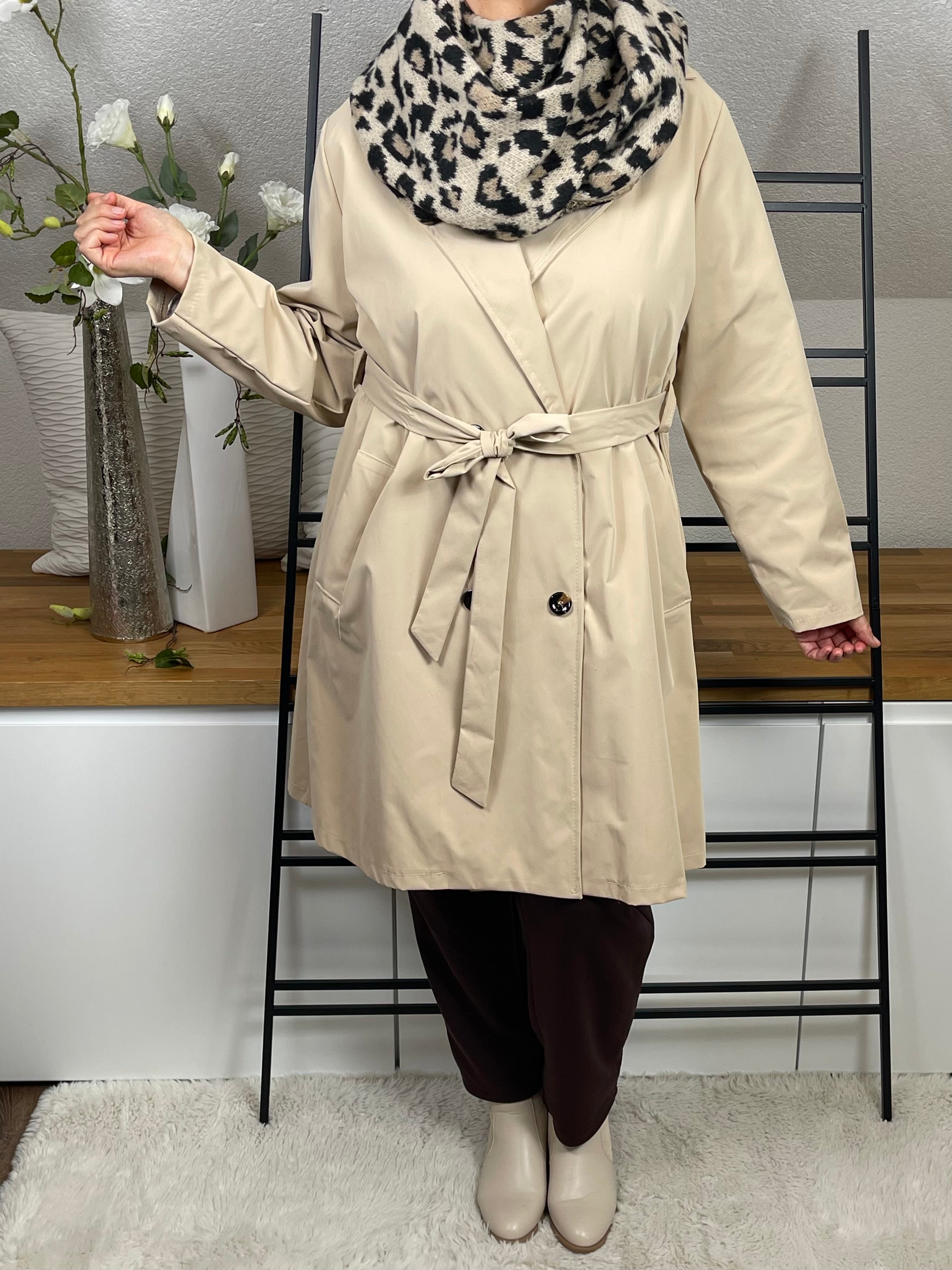Damen Trenchcoat Einheitsgröße Gr. 38 - 44 in beige
