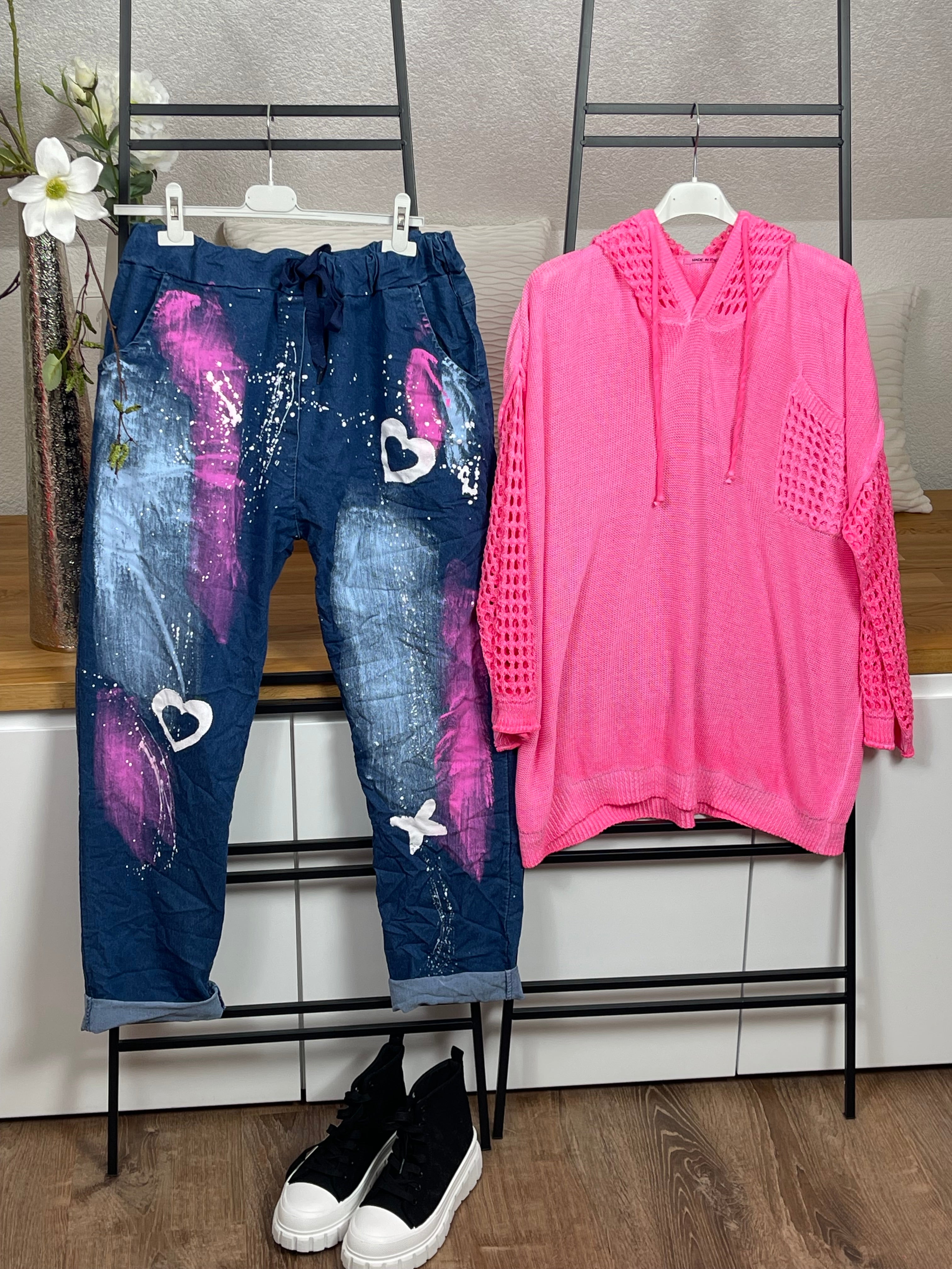 !!!!KEINE RETOURE MÖGLICH!!!! Damen - Hoodie mit Lochmuster Einheitsgrösse Gr. 38 - 46 in 4 Farben