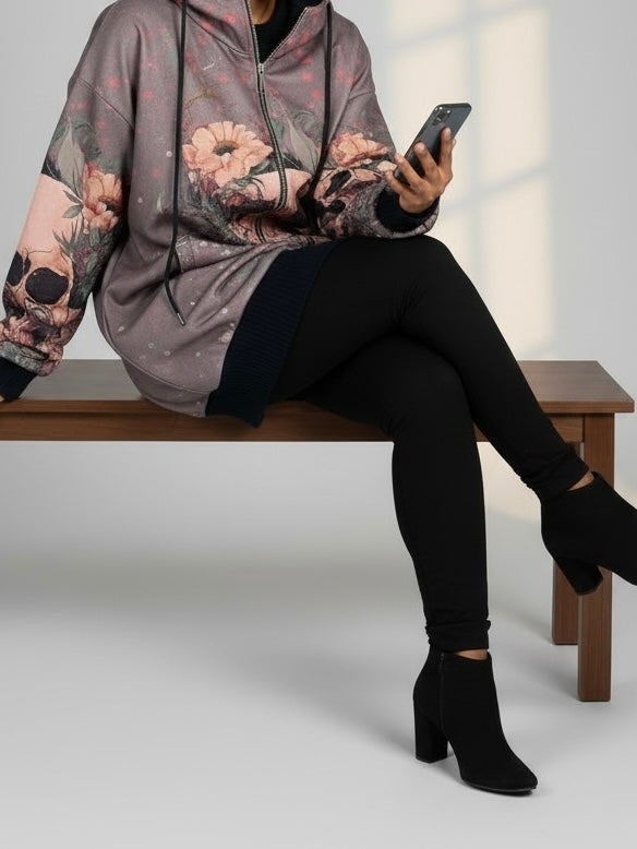 Softshelljacke „Skull“ in taupe - bunt