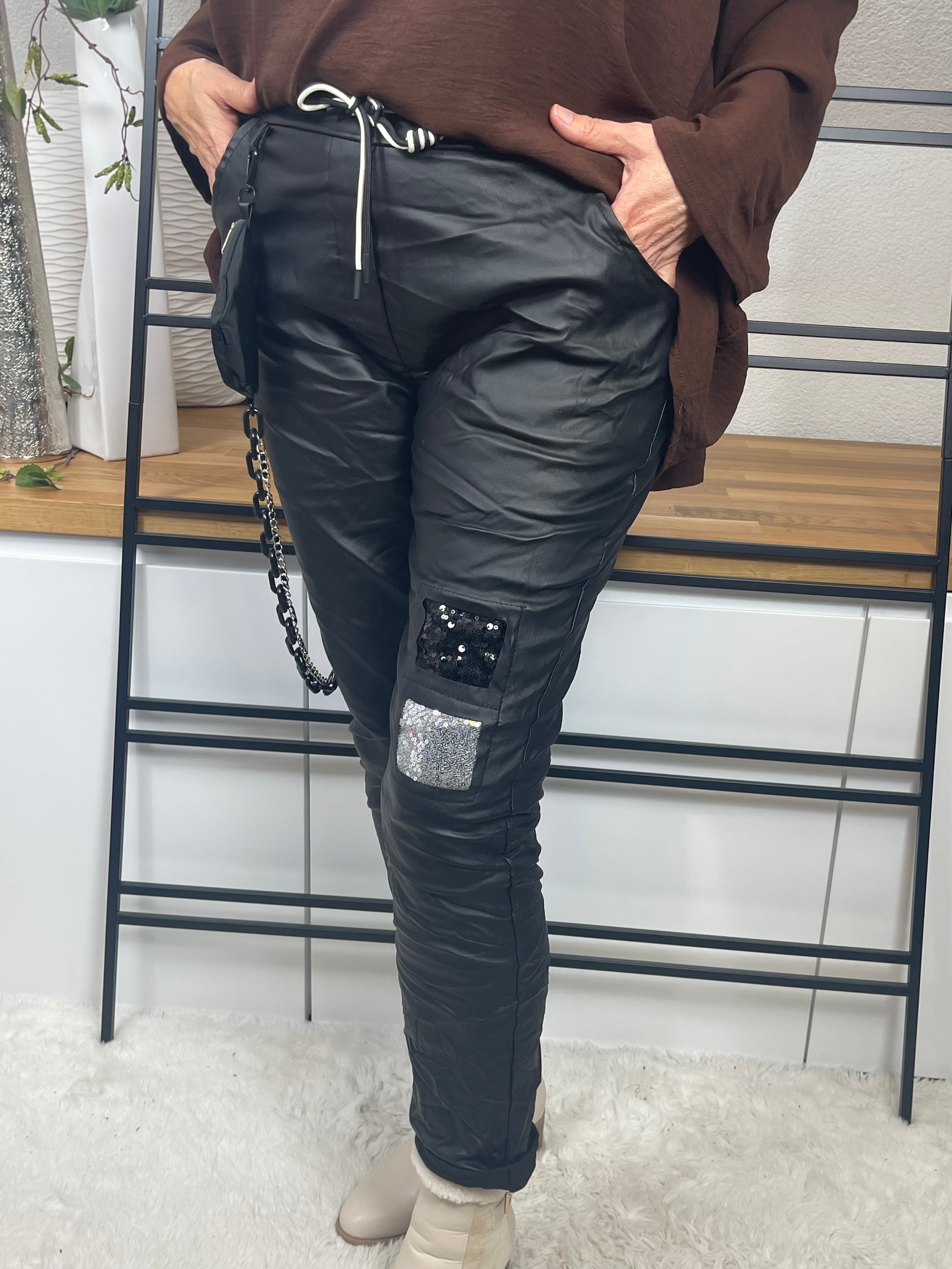 Damen Jogpant „Lovely“ Kunstleder Gr. 38 - 42 in 6 Farben