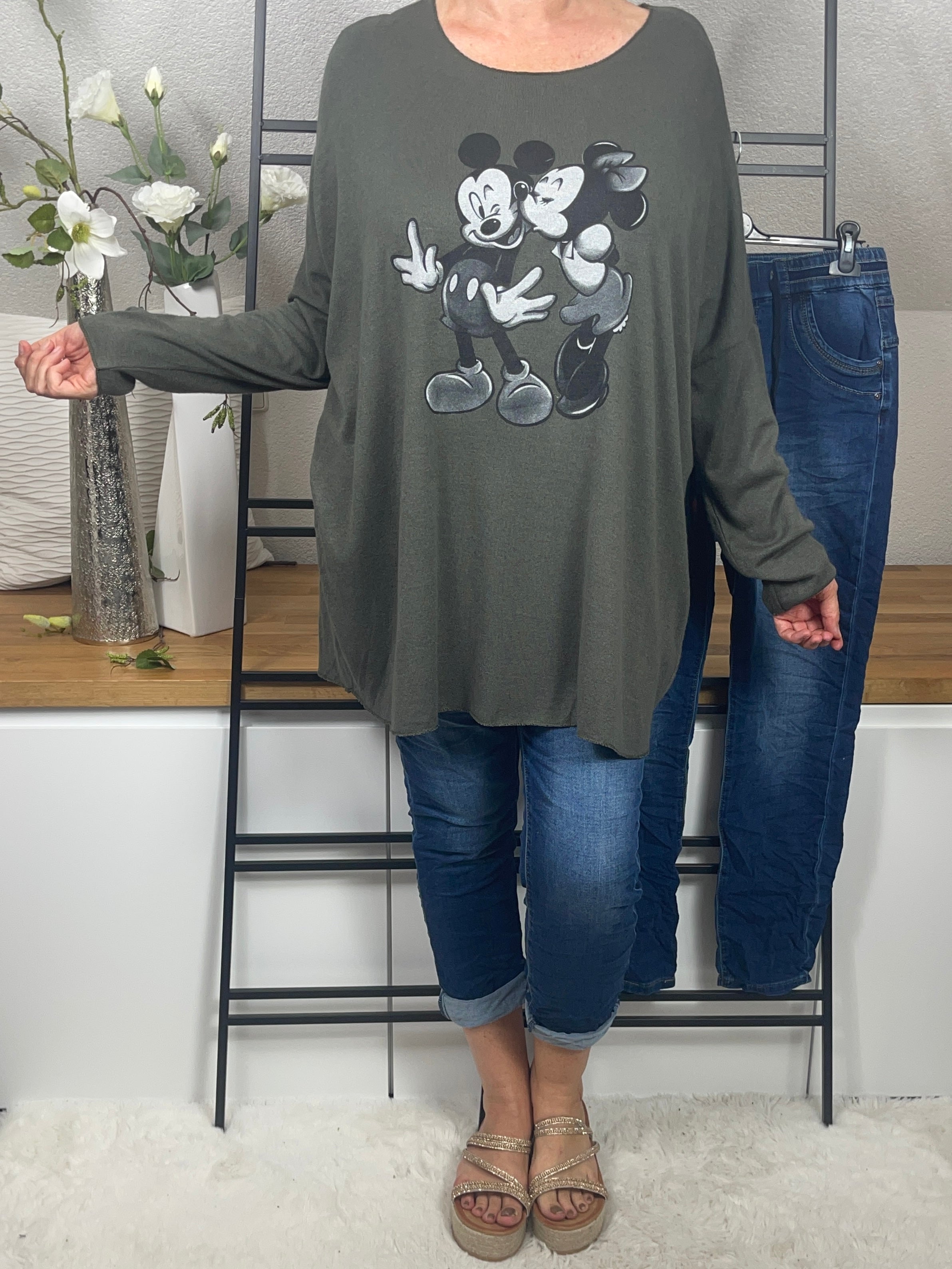 Damen - Feinstrick Pullover „Mickey Mouse“ Einheitsgrösse Gr. 42 - 48 in 4 Farben