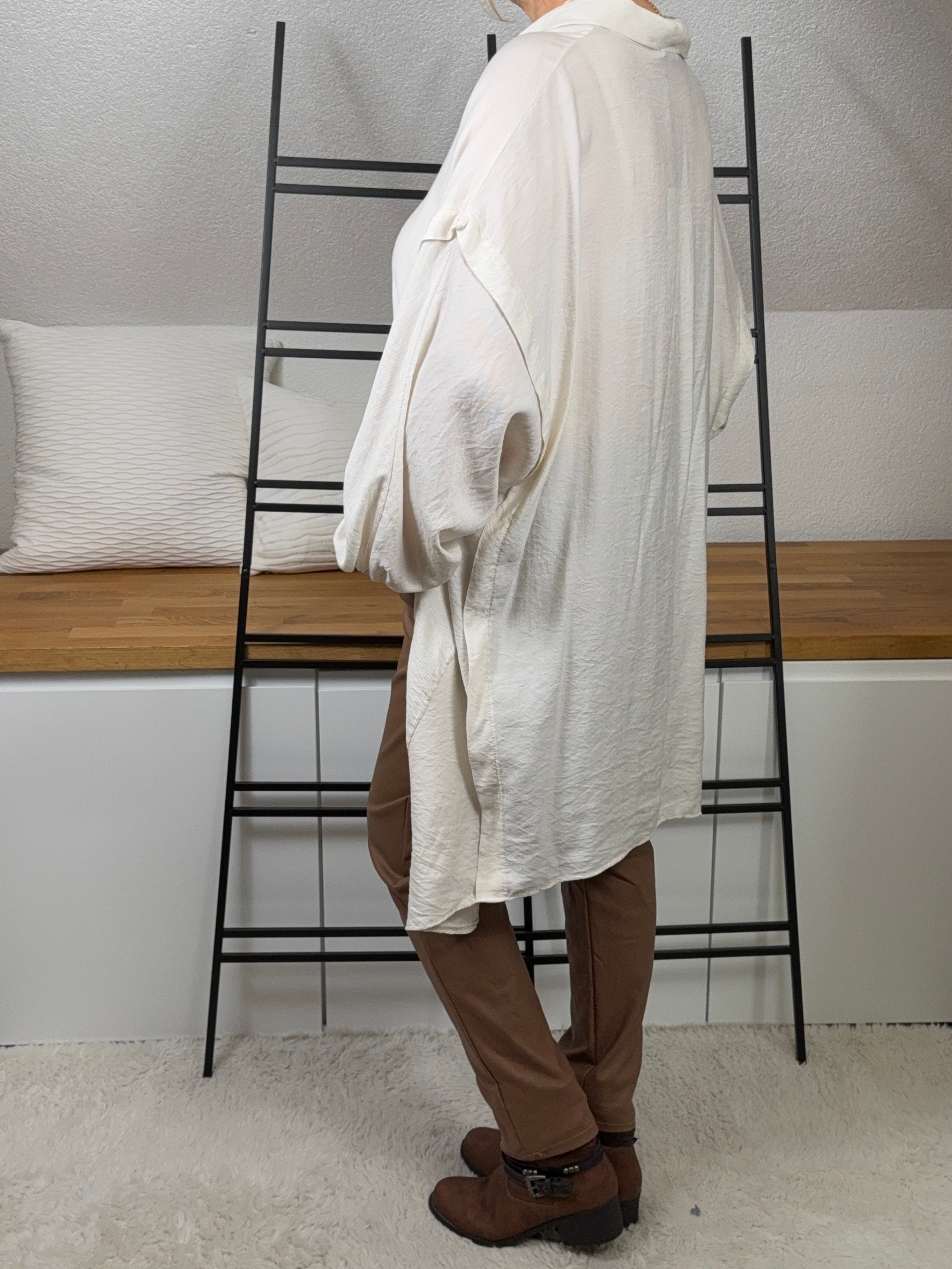 Damen Longbluse Einheitsgröße Gr. 40 - 46 in 2 Farben