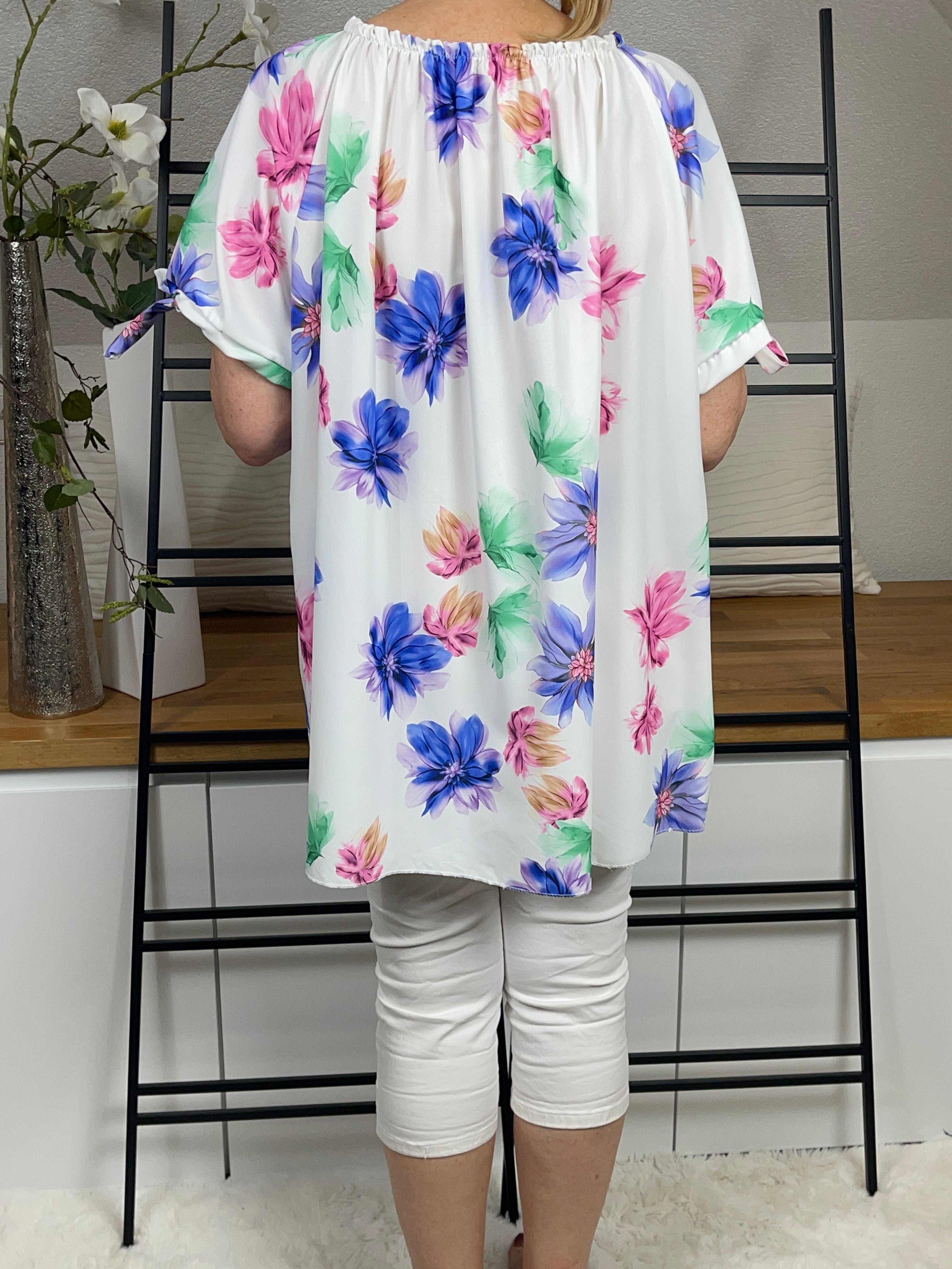 !!!!KEINE RETOURE MÖGLICH !!!!Damen Tunika „Flower Print“ Einheitsgrösse Gr. 44 - 48+ in 2 Farben