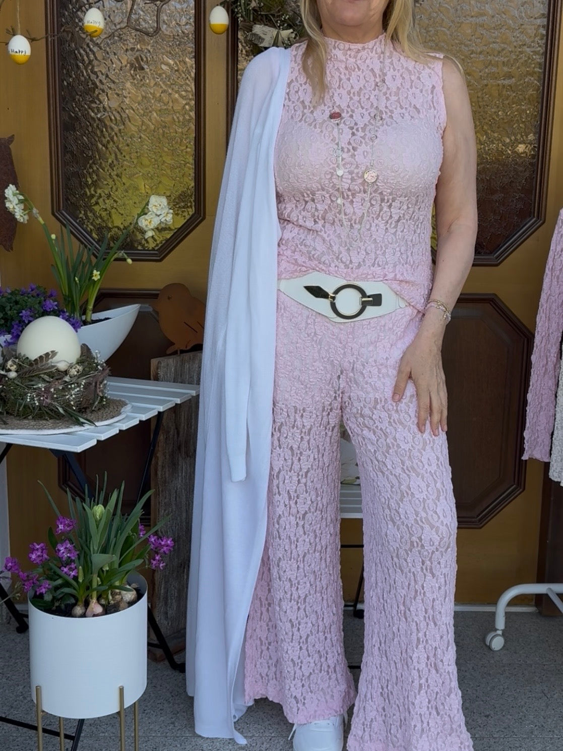 Weite Hose aus „Allover - Spitze“ mit elastischem Bund Einheitsgröße Gr. 38 - 42/44 in 3 Farben