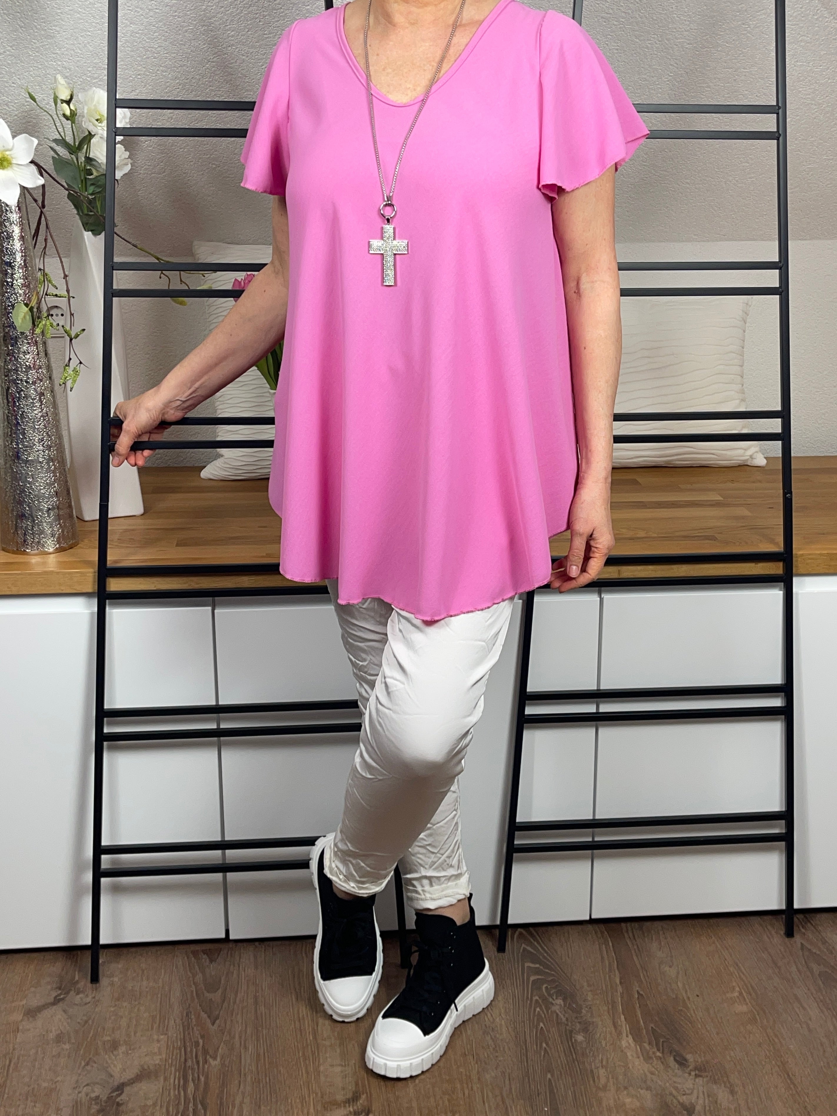 !!!!KEINE RETOURE MÖGLICH!!!! Damen - T - Shirt in leichter A Form Einheitsgrösse Gr. 38 - 44 in 3 Farben