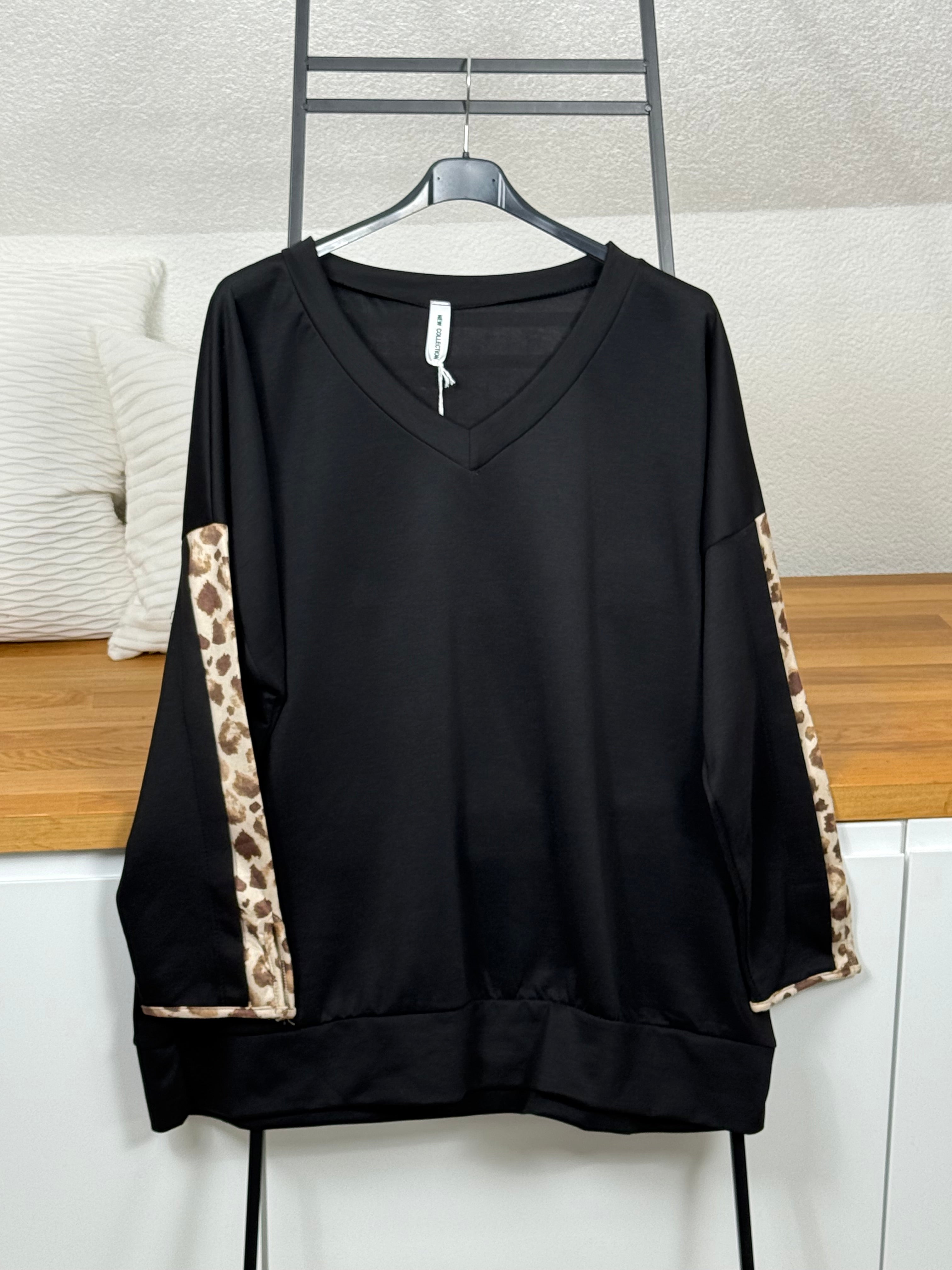 V - Pullover „Fluffi“ mit Animalprint Einheitsgröße Gr. 44 - 52 in 5 Farben