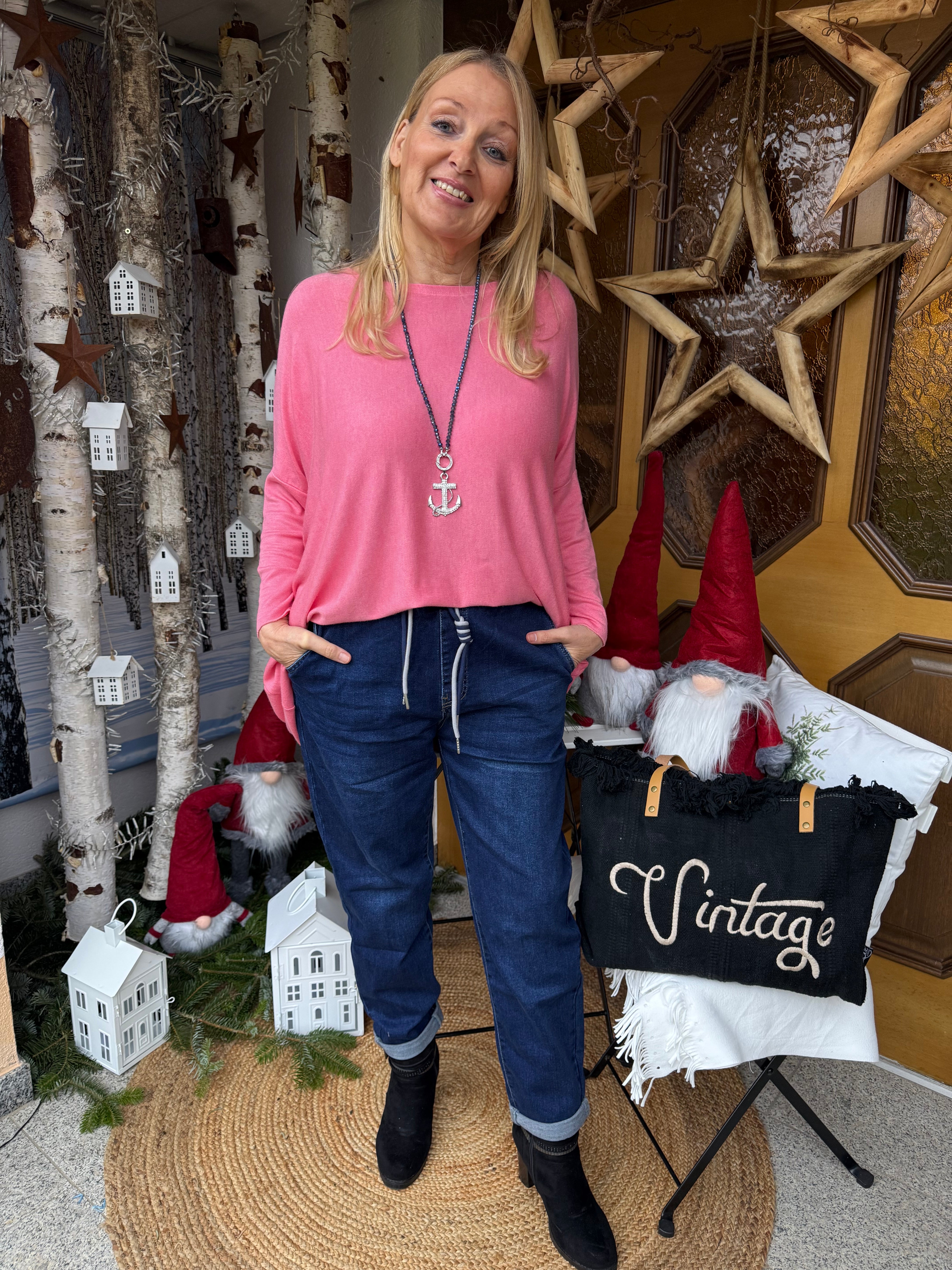 !!!Fällt sehr groß aus!!! Schicke Damen - Jeans - Jogpant mit toller Kordel Größe 44 - 52 in blau