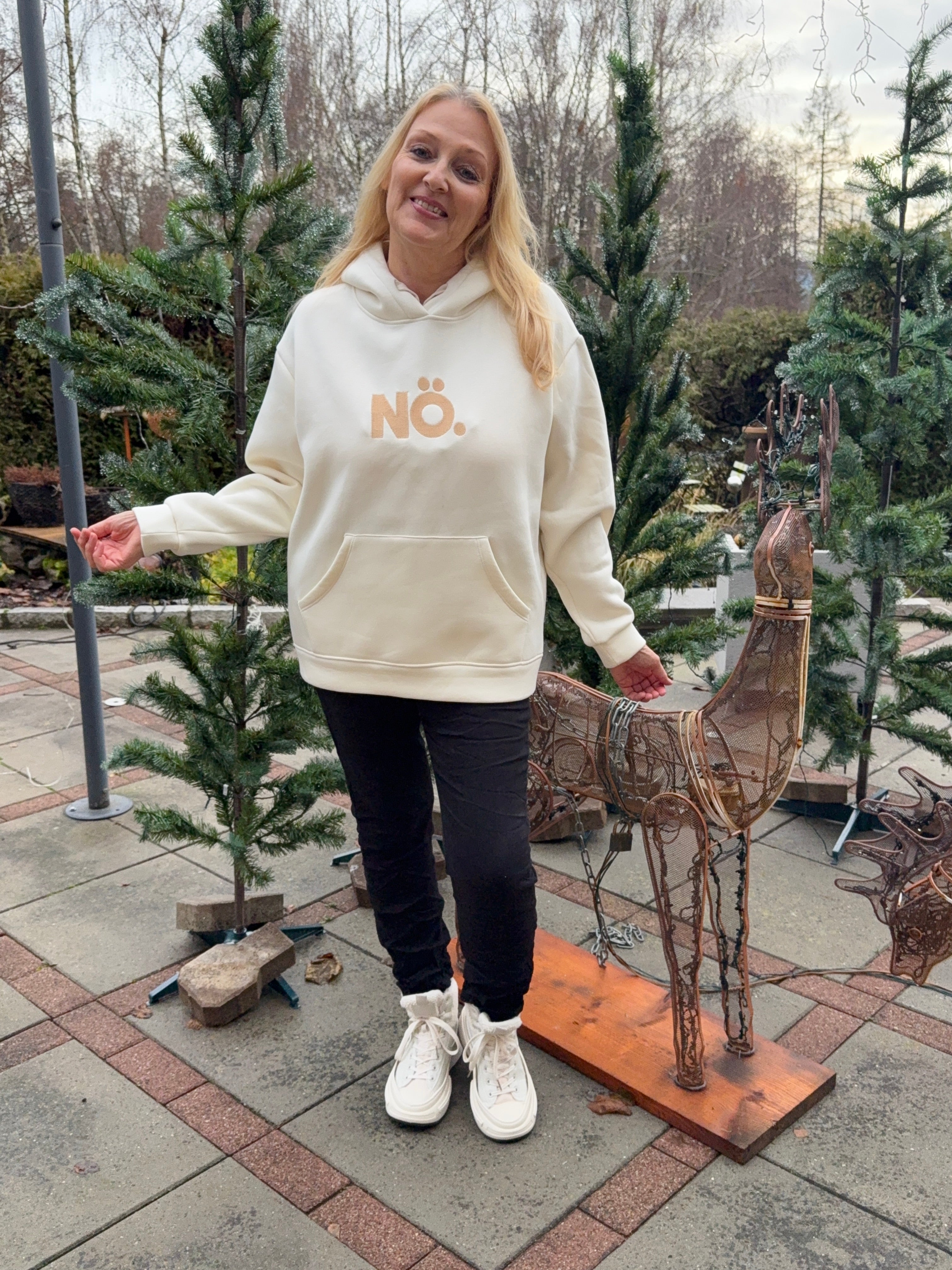 Hochwertiger Hoodie „Nö“ Einheitsgrösse Gr. 36 - 44 in 2 Farben