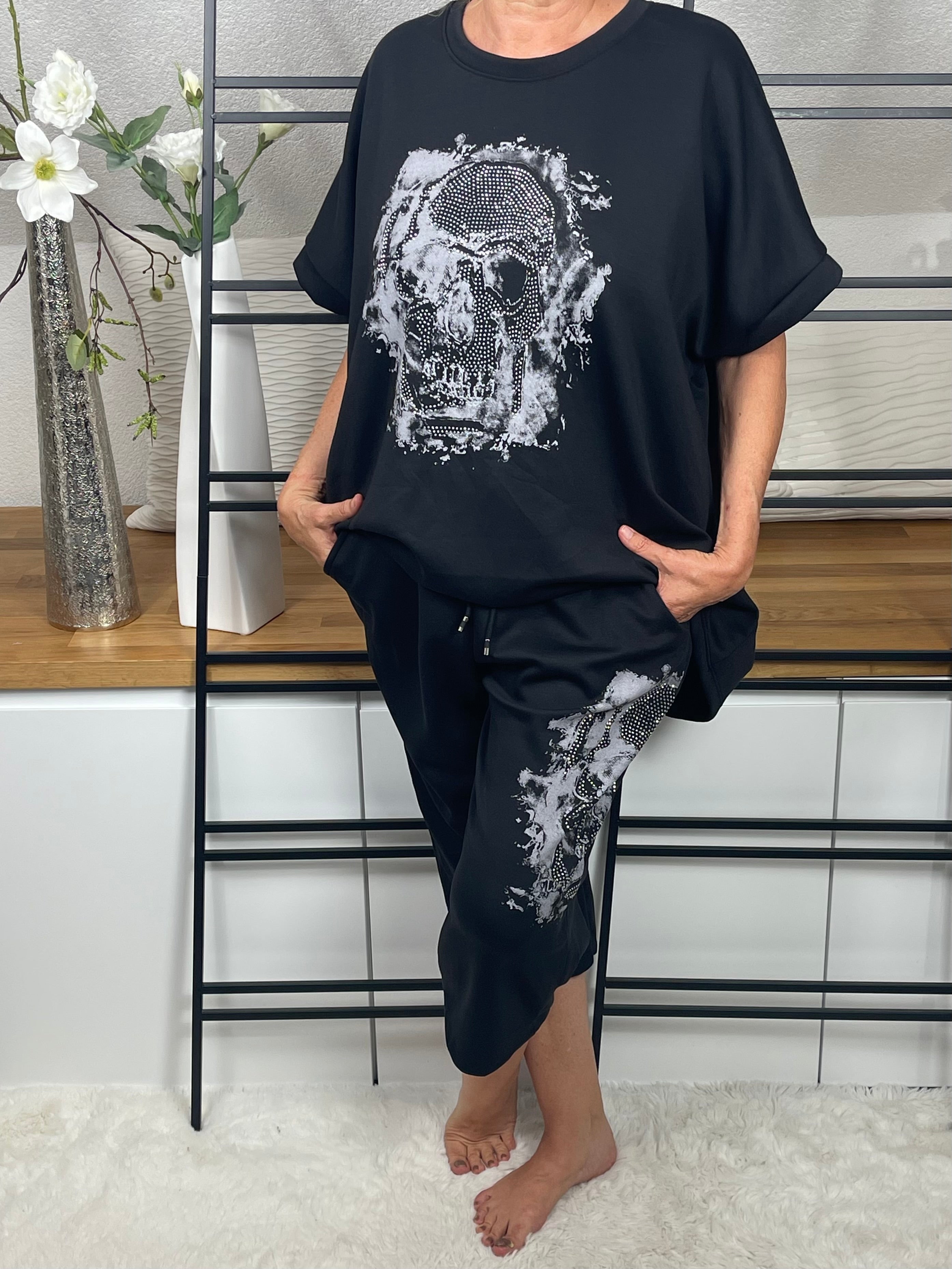 Damen T - Shirt „Fluffi Skull“ Einheitsgrösse Gr. 42 - 48 in 6 Farben