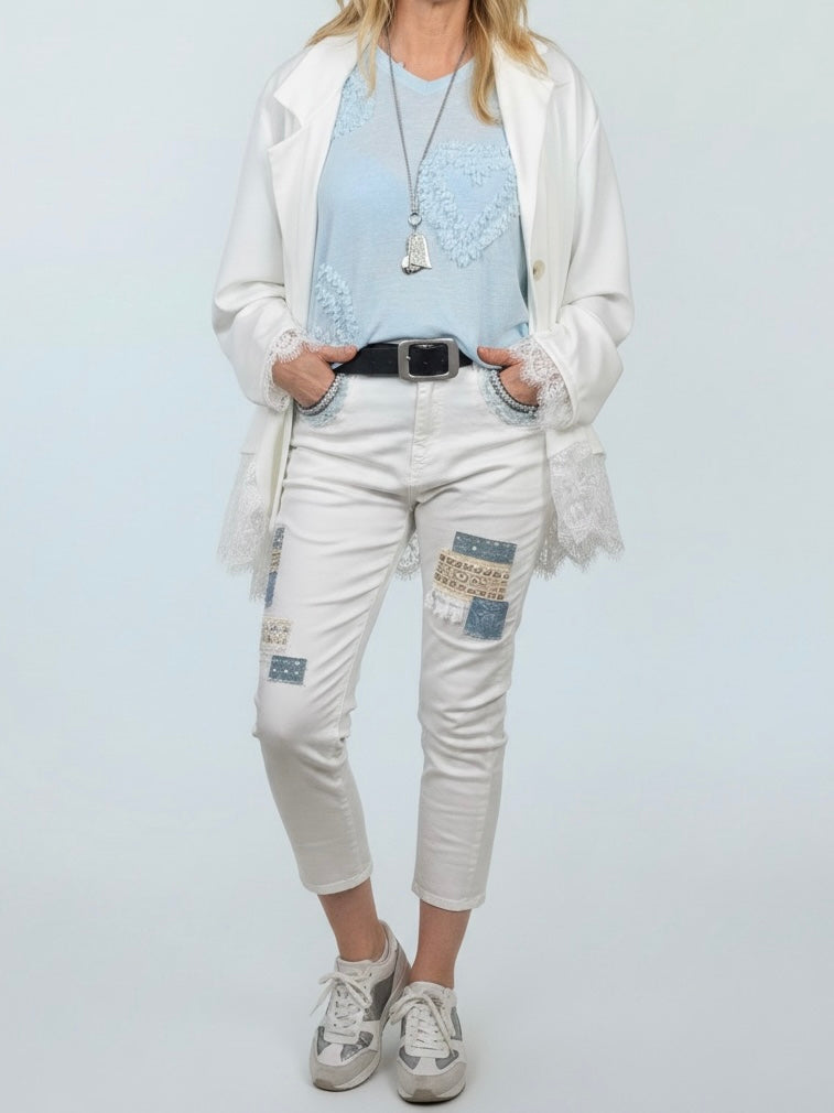 Boho Jeans Gr. 36 - 42 in weiß