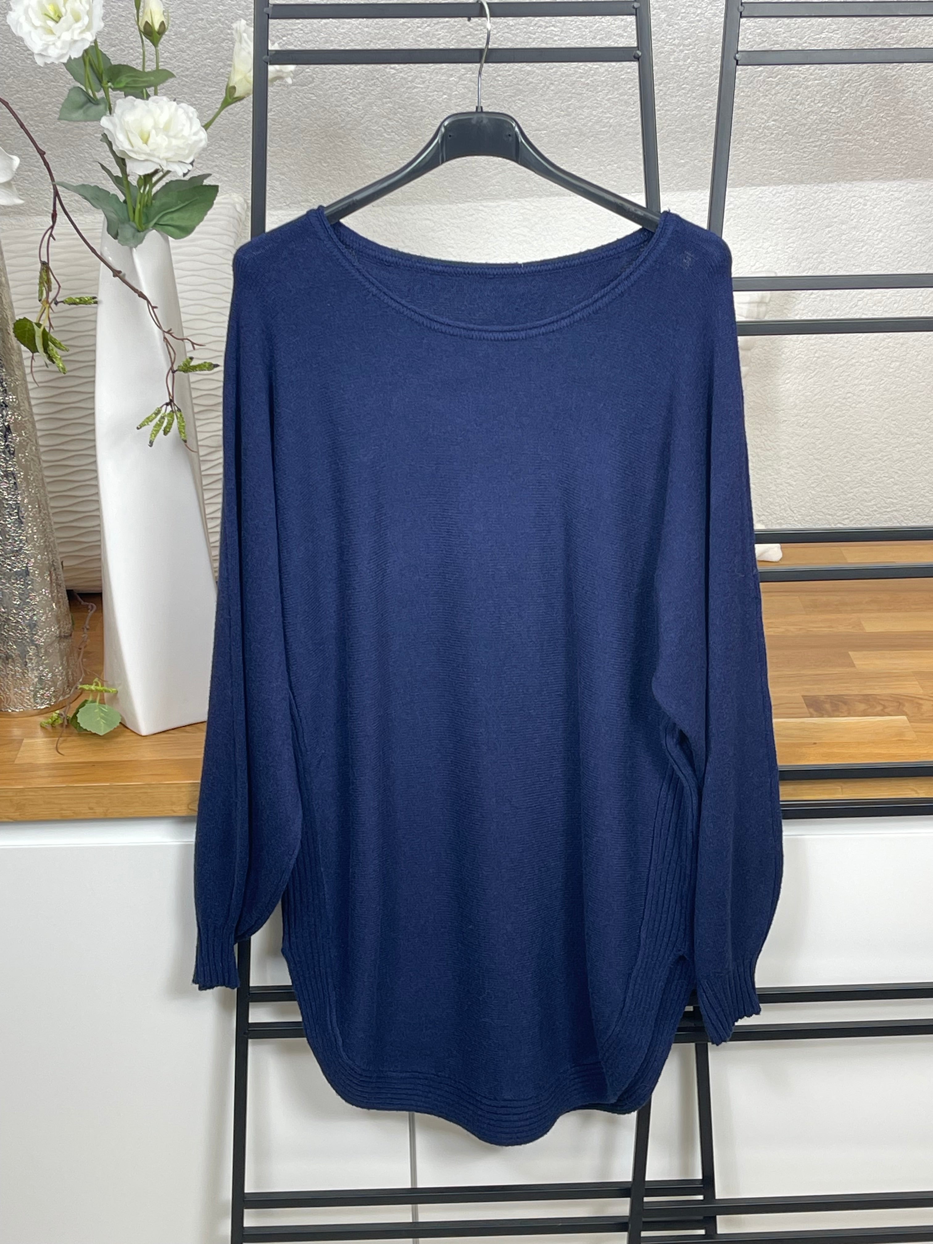 Hochwertiger Damen Feinstrick - Long - Pullover Einheitsgrösse Gr. 38 - 44 in 5 Farben