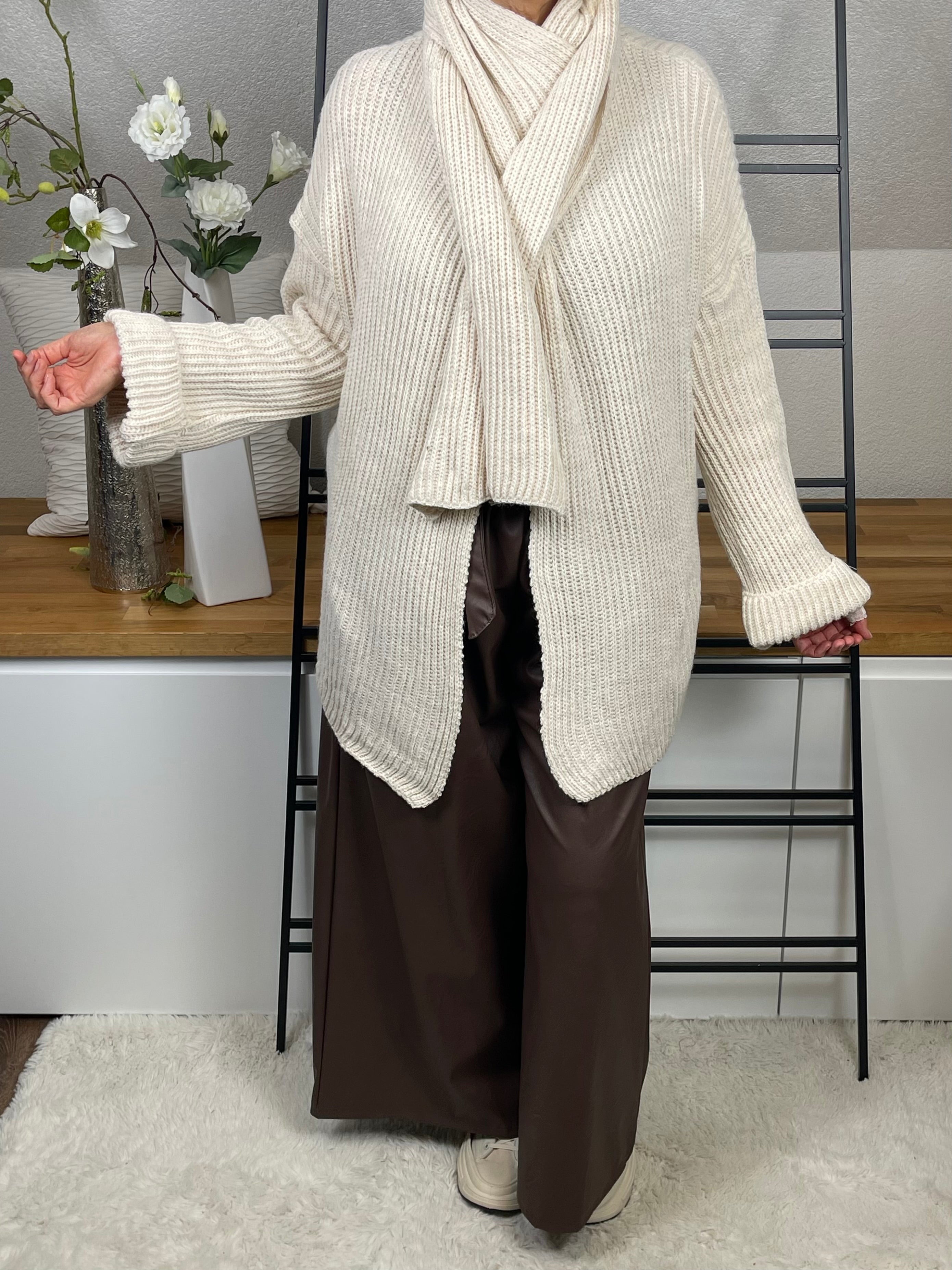 Damen - Cardigan - Schal - Strick - Pullover Einheitsgrösse Gr. 40 - 48 in 3 Farben