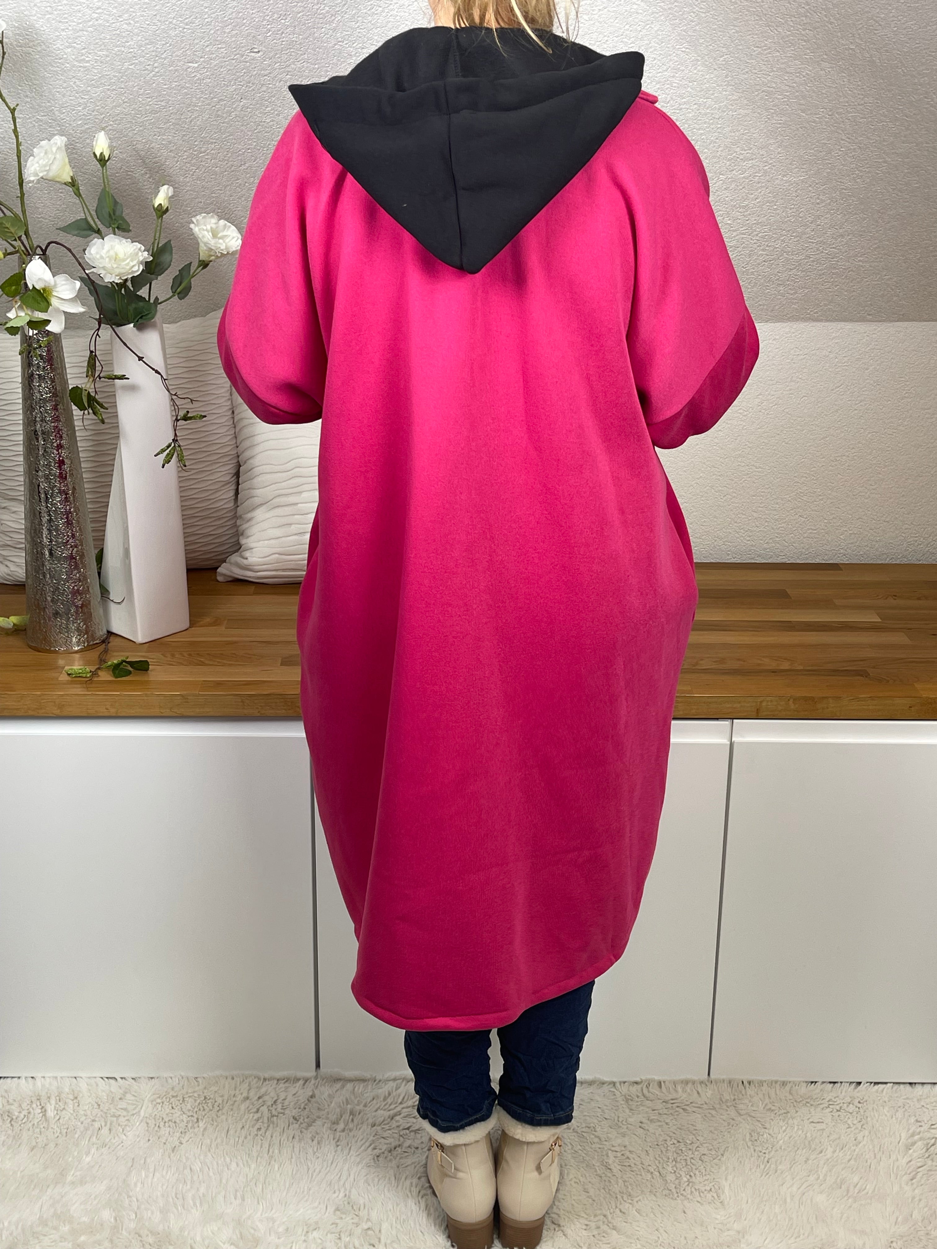 Damen Mantel mit Kapuze Einheitsgröße 44 - 52/54 in 2 Farben