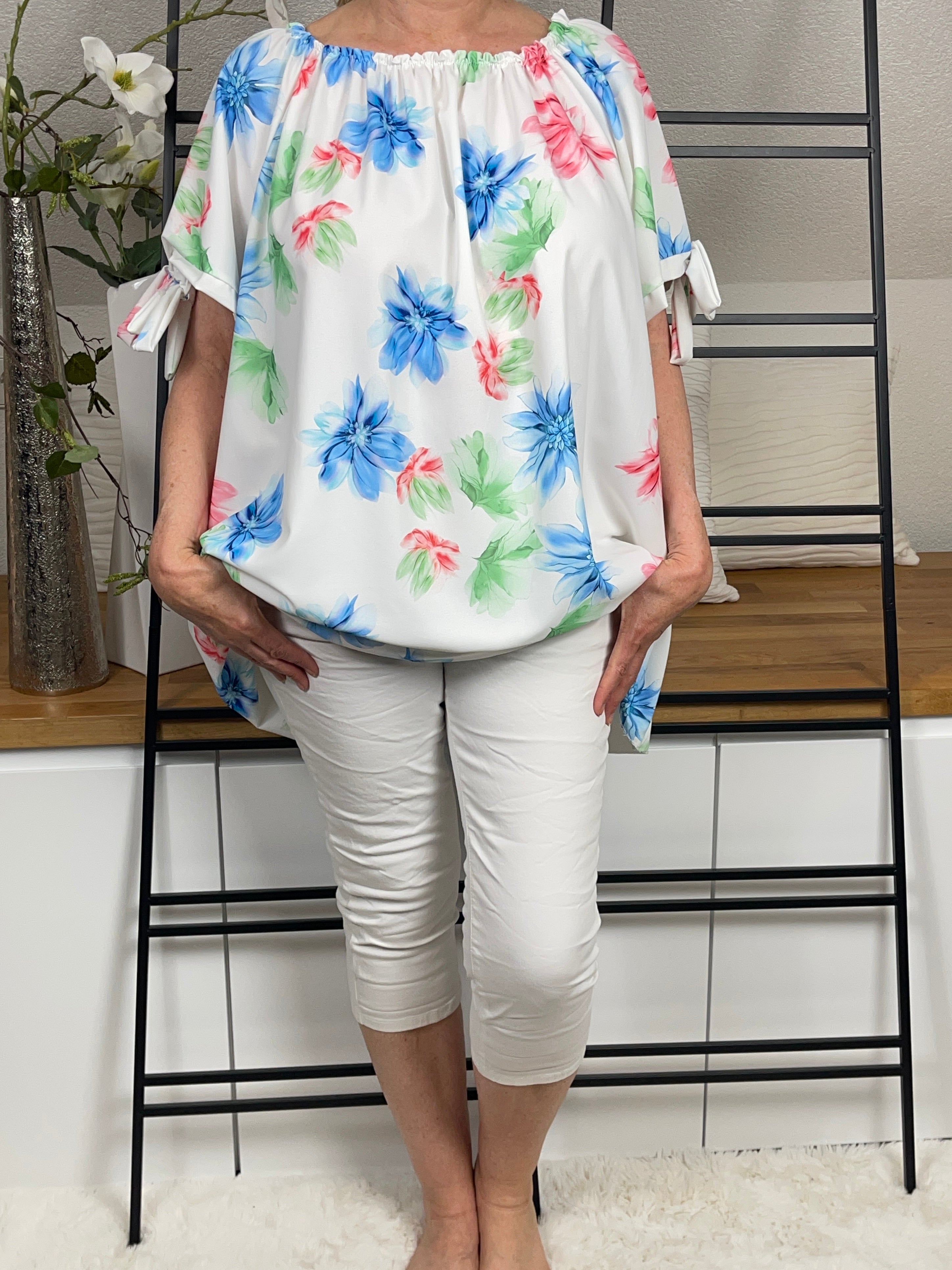 !!!!KEINE RETOURE MÖGLICH !!!!Damen Tunika „Flower Print“ Einheitsgrösse Gr. 44 - 48+ in 2 Farben